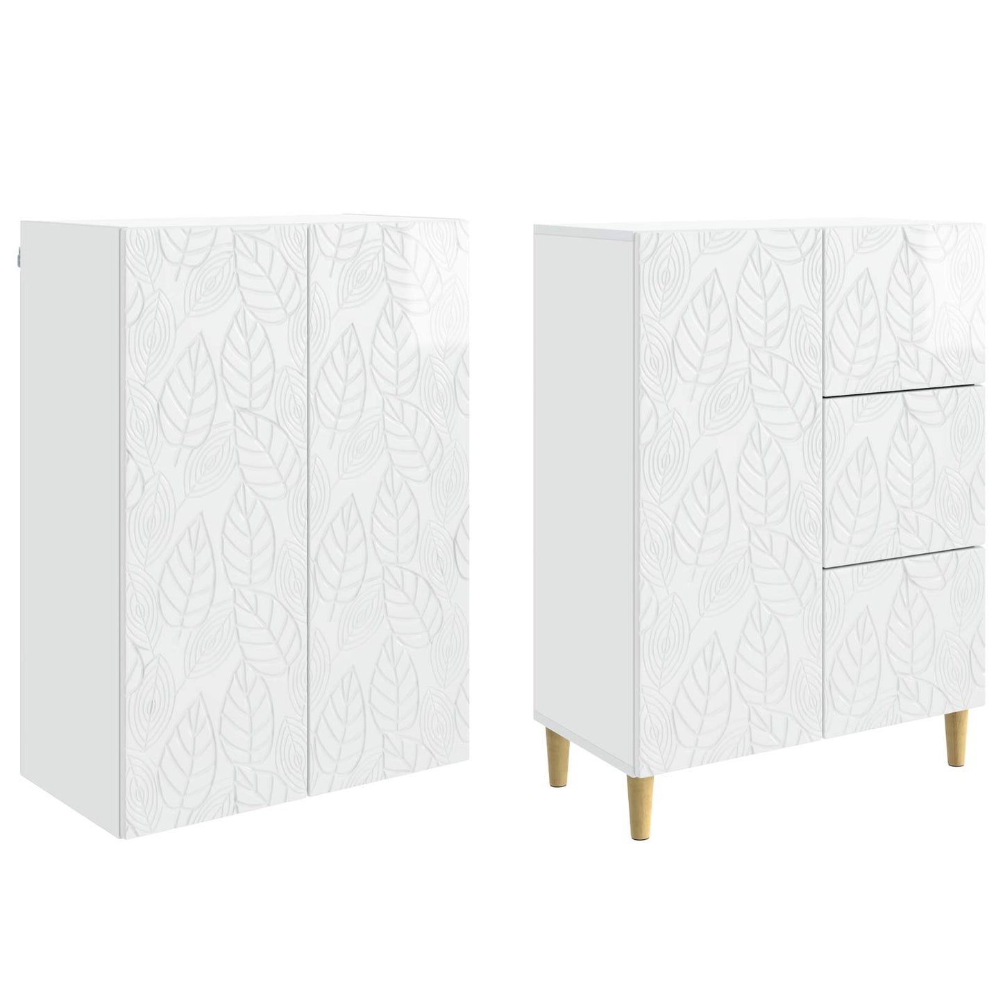 2 pcs Hochglanz Weiß