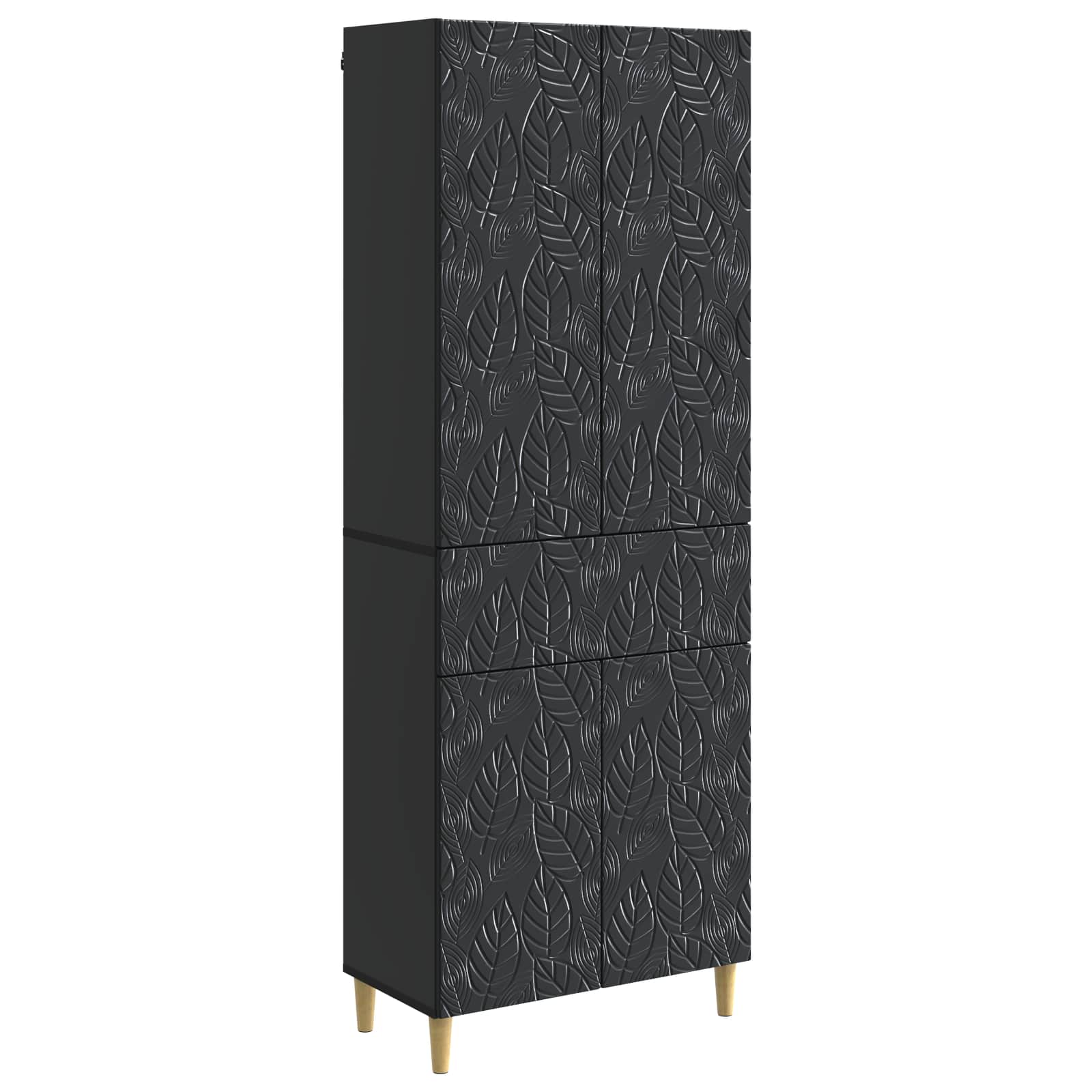 Schrankset 2 pcs Schwarz Holzwerkstoff