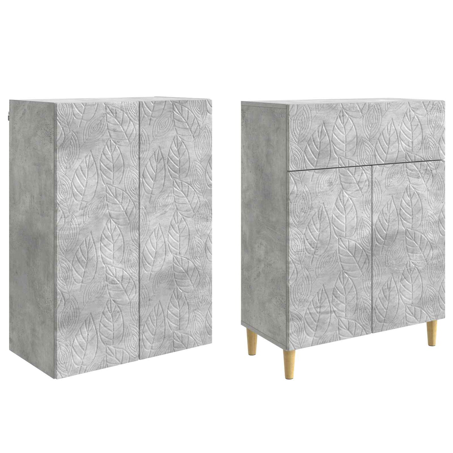 Schrankset 2 pcs Betongrau Holzwerkstoff