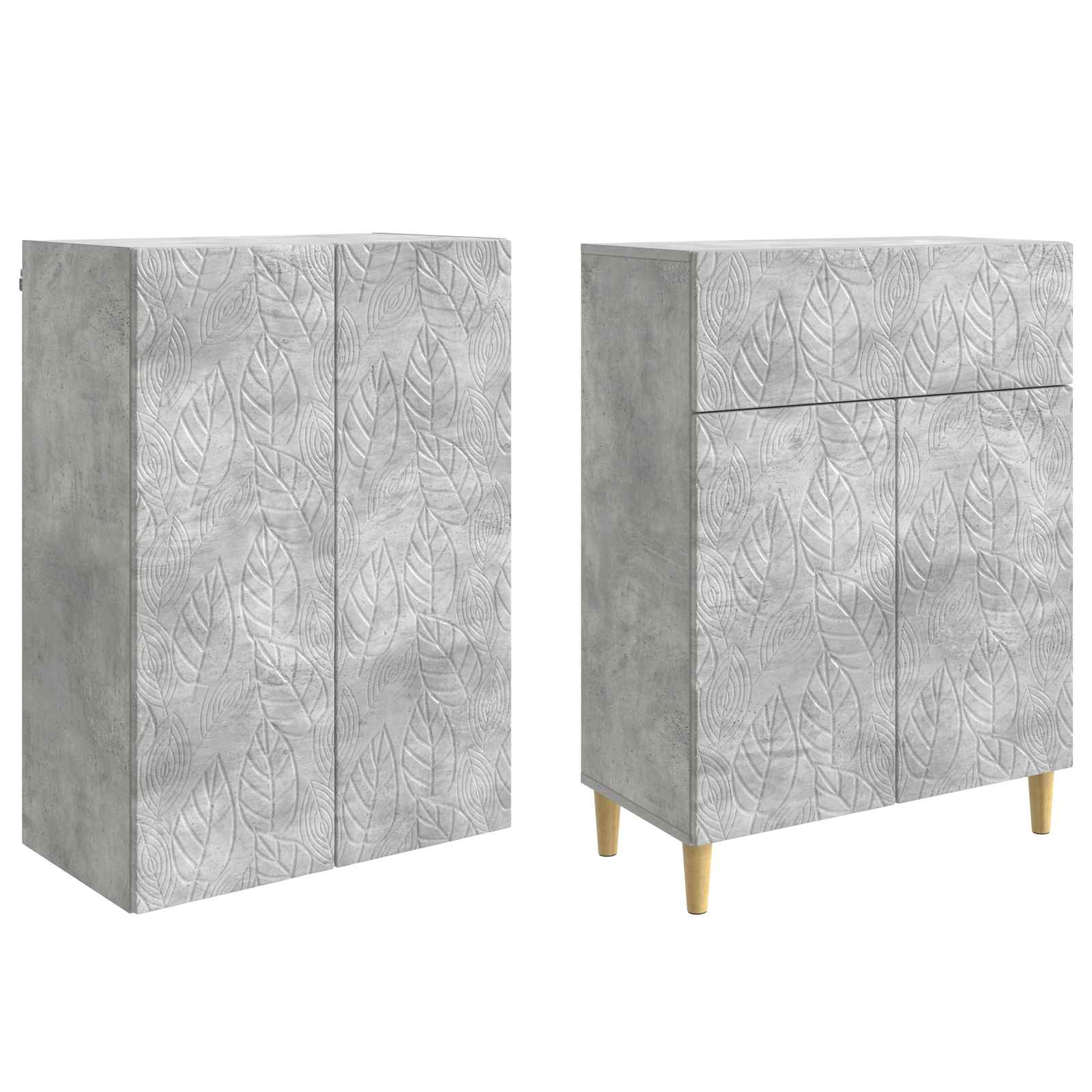 Schrankset 2 pcs Betongrau Holzwerkstoff