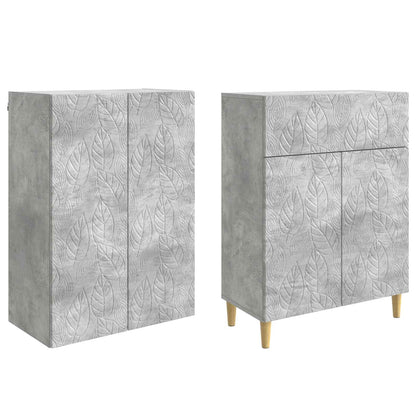 Schrankset 2 stk. Betongrau Holzwerkstoff