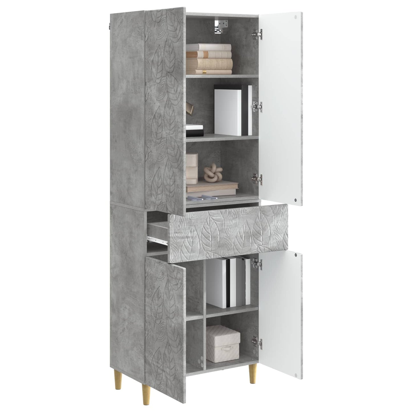 Schrankset 2 pcs Betongrau Holzwerkstoff