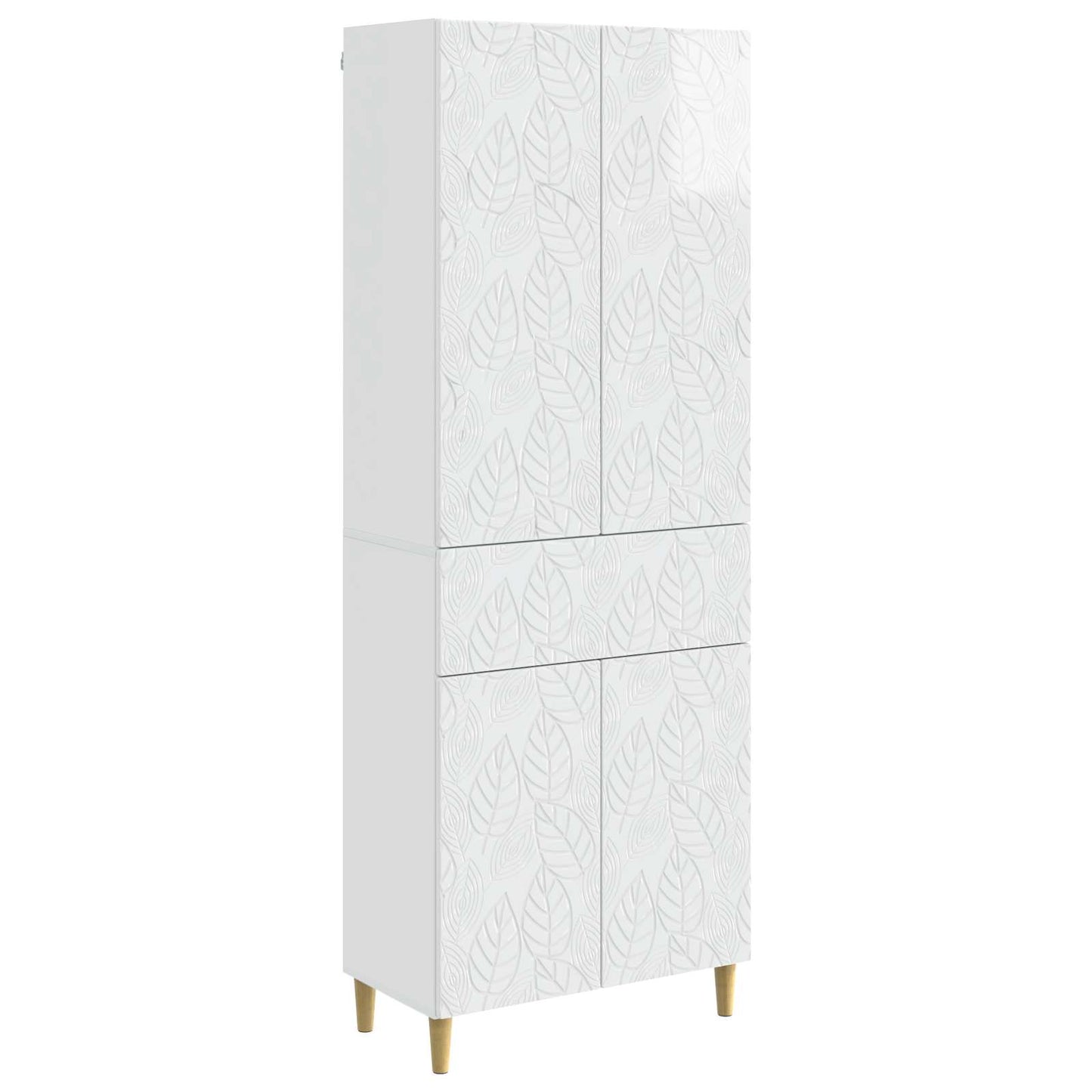 Schrankset 2 pcs Hochglanz Weiß Holzwerkstoff