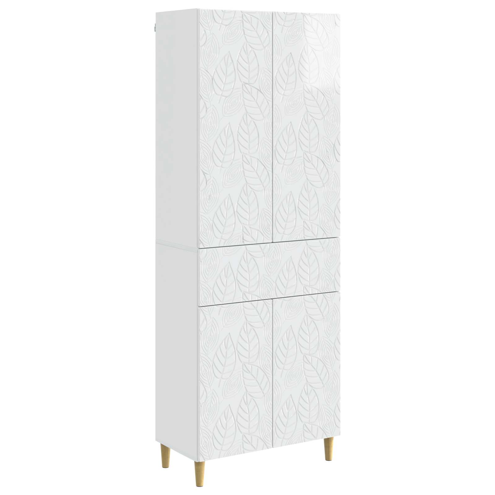 Schrankset 2 pcs Hochglanz Weiß Holzwerkstoff