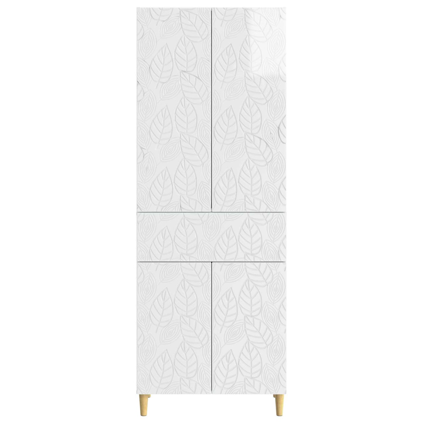 Schrankset 2 pcs Hochglanz Weiß Holzwerkstoff