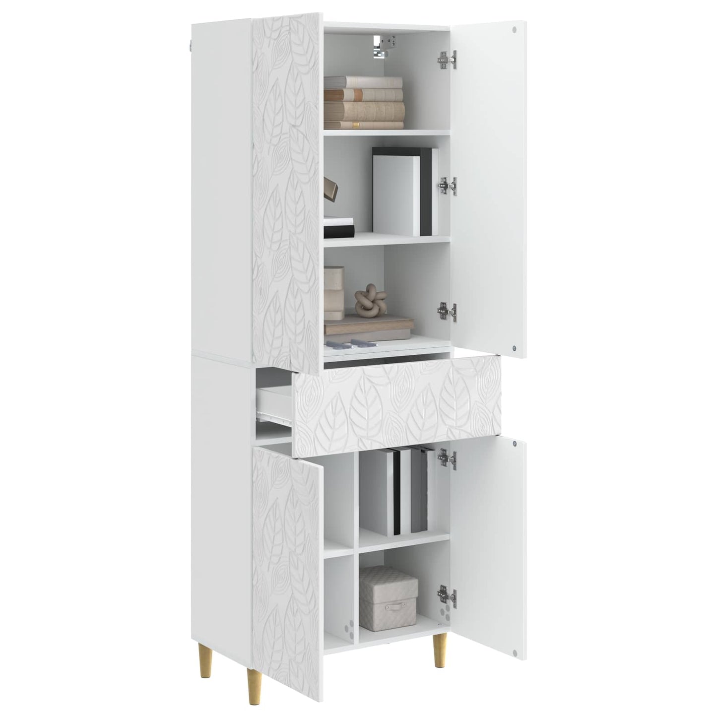 Schrankset 2 pcs Hochglanz Weiß Holzwerkstoff