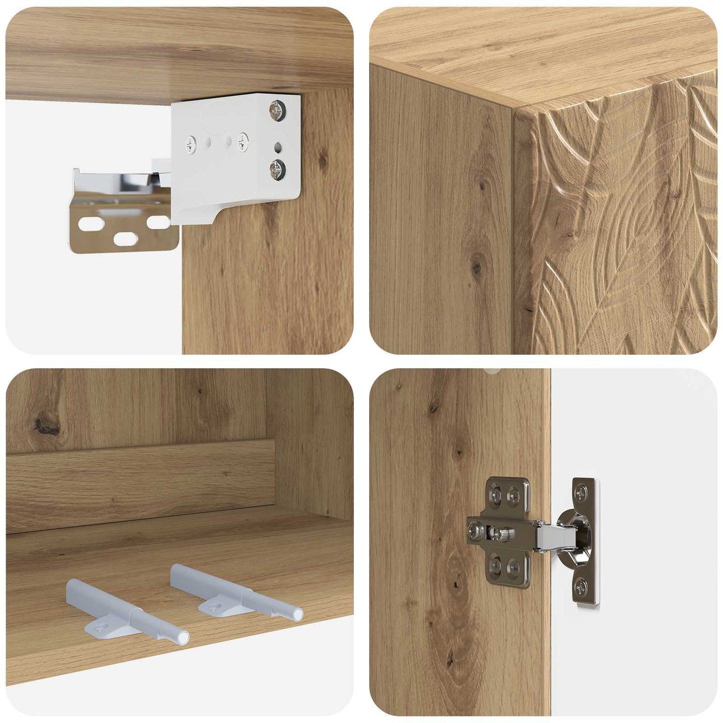 Schrankset 2 stk. Artisan-Eiche Holzwerkstoff