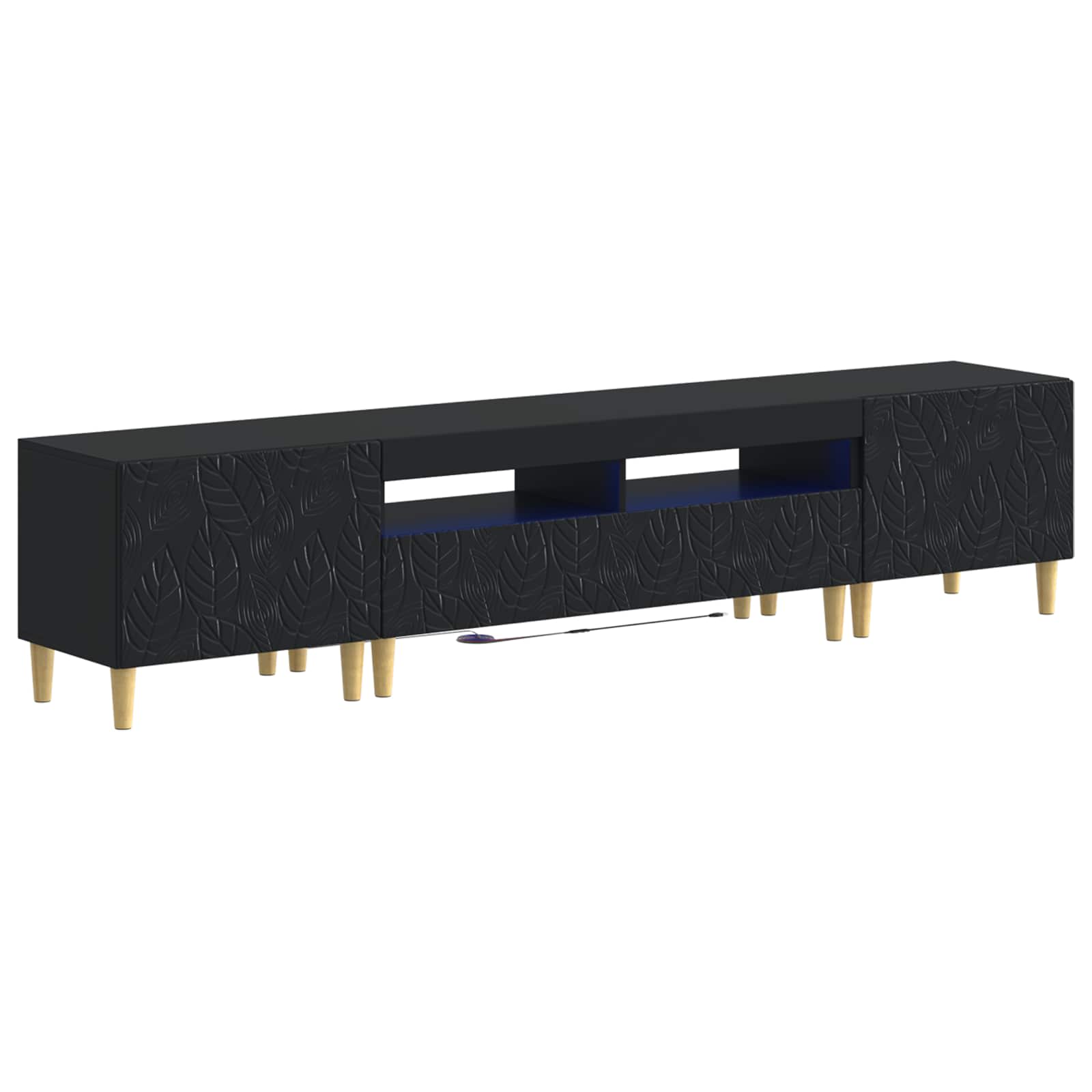 5-teiliges LED TV Schrank Schwarz Holzwerkstoff