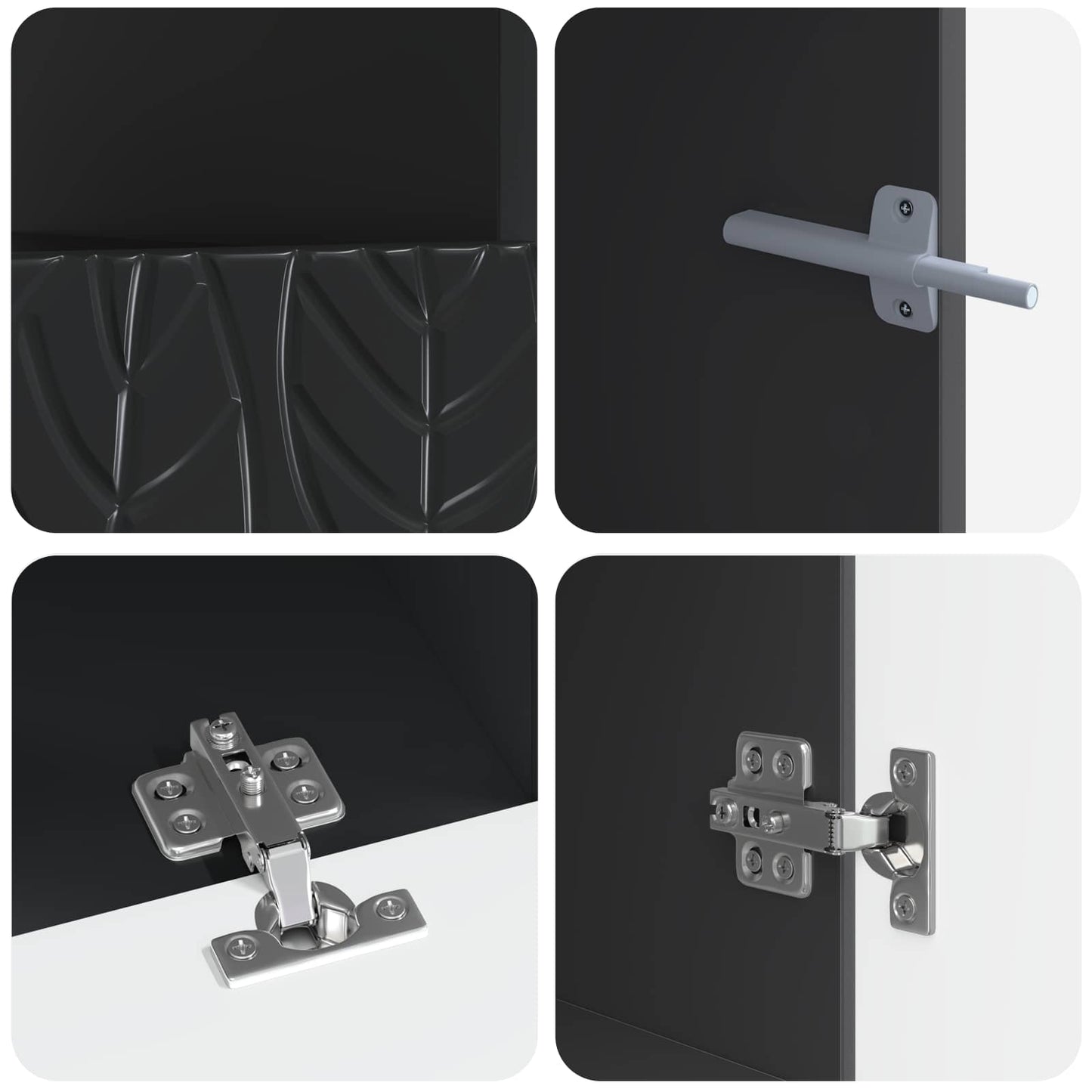 5-teiliges LED TV Schrank Schwarz Holzwerkstoff