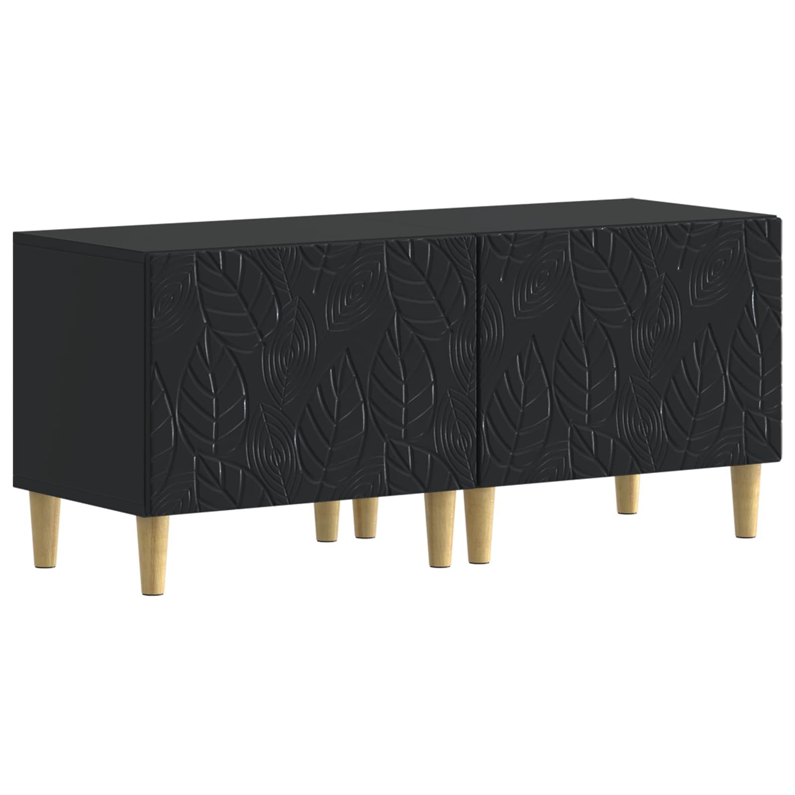 5-teiliges LED TV Schrank Schwarz Holzwerkstoff