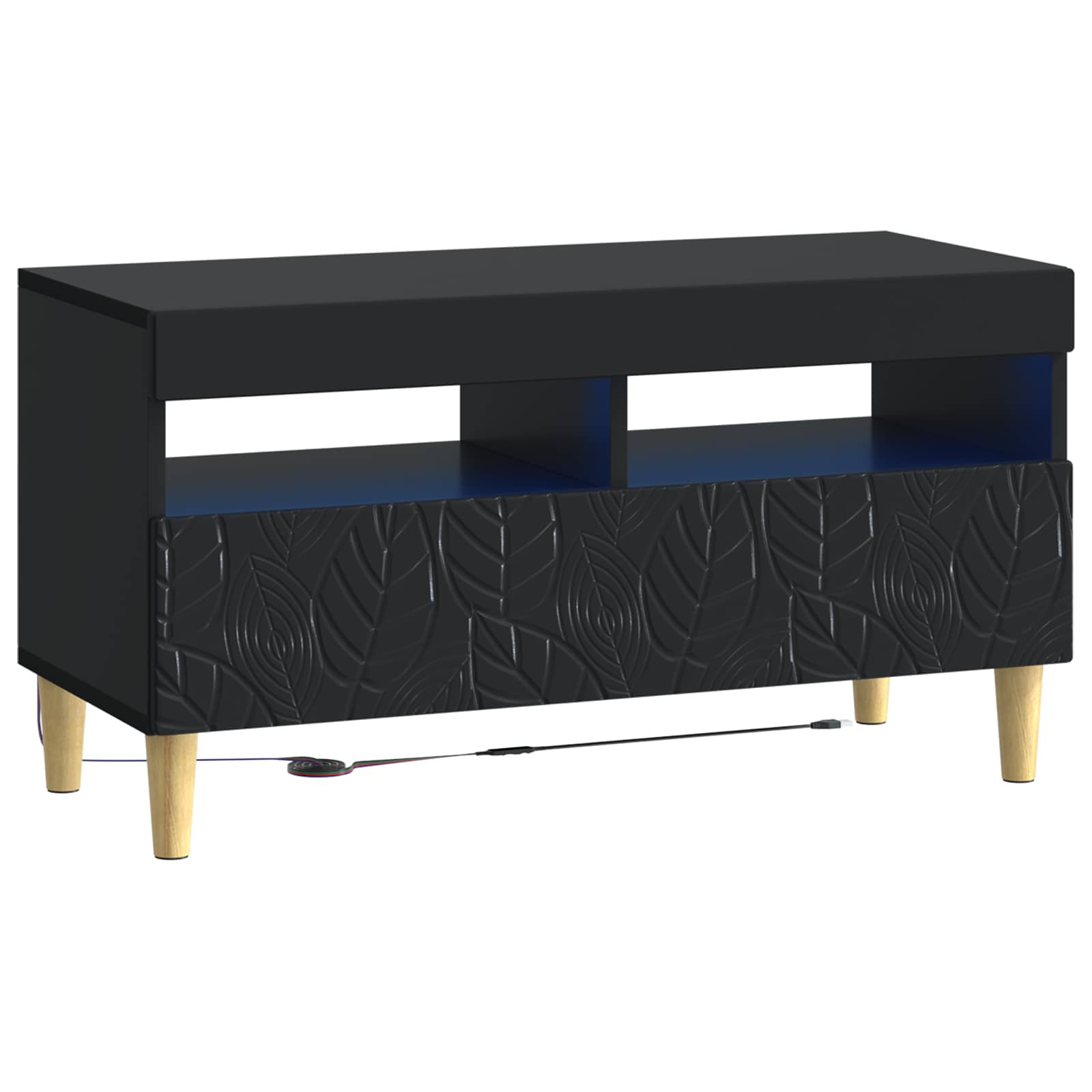 5-teiliges LED TV Schrank Schwarz Holzwerkstoff