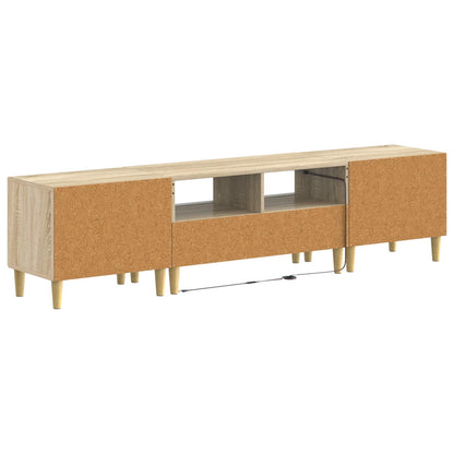 3-teiliges LED TV Regal DELFT Sonoma-Eiche Holzwerkstoff
