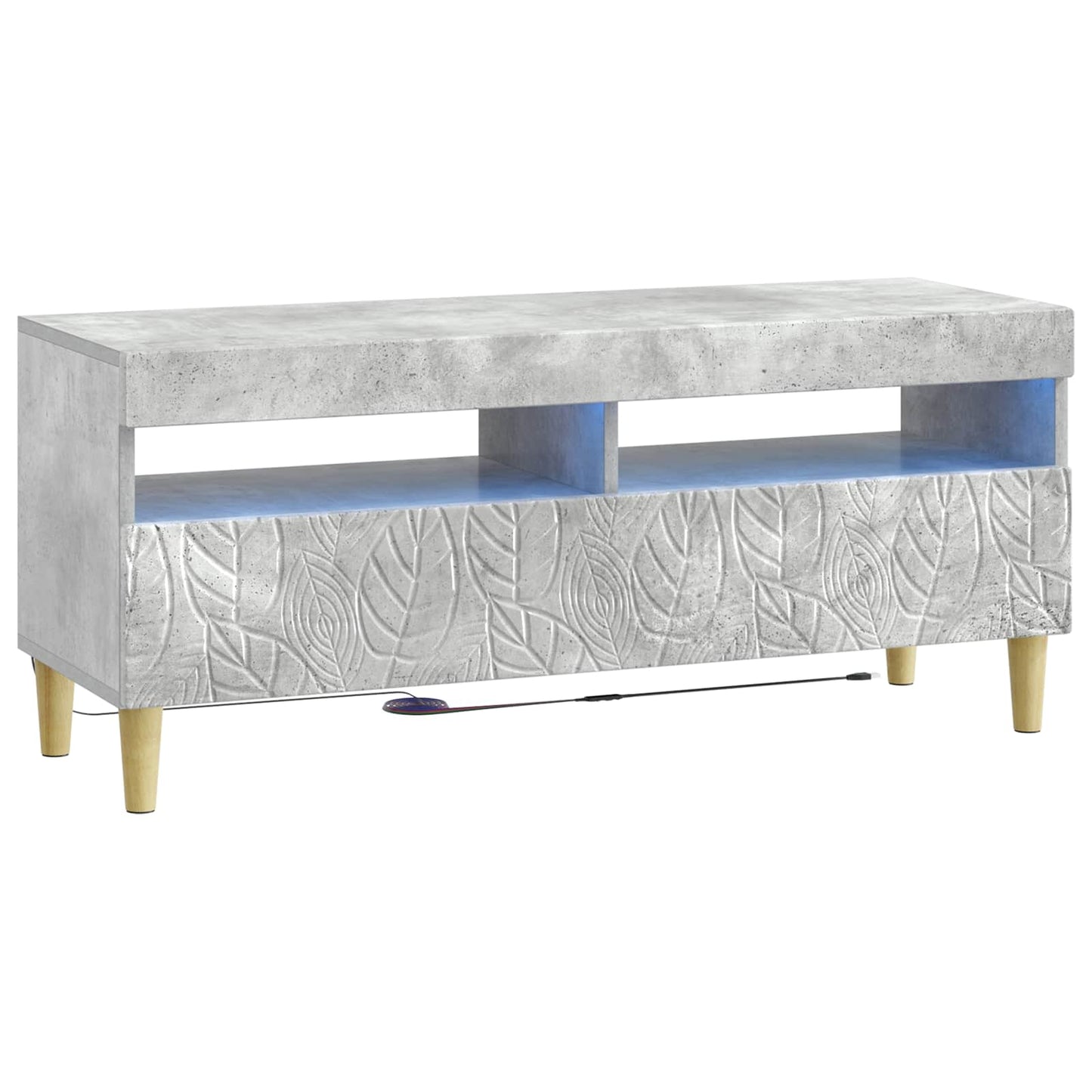 5-teiliges LED TV Schrank Betongrau Holzwerkstoff