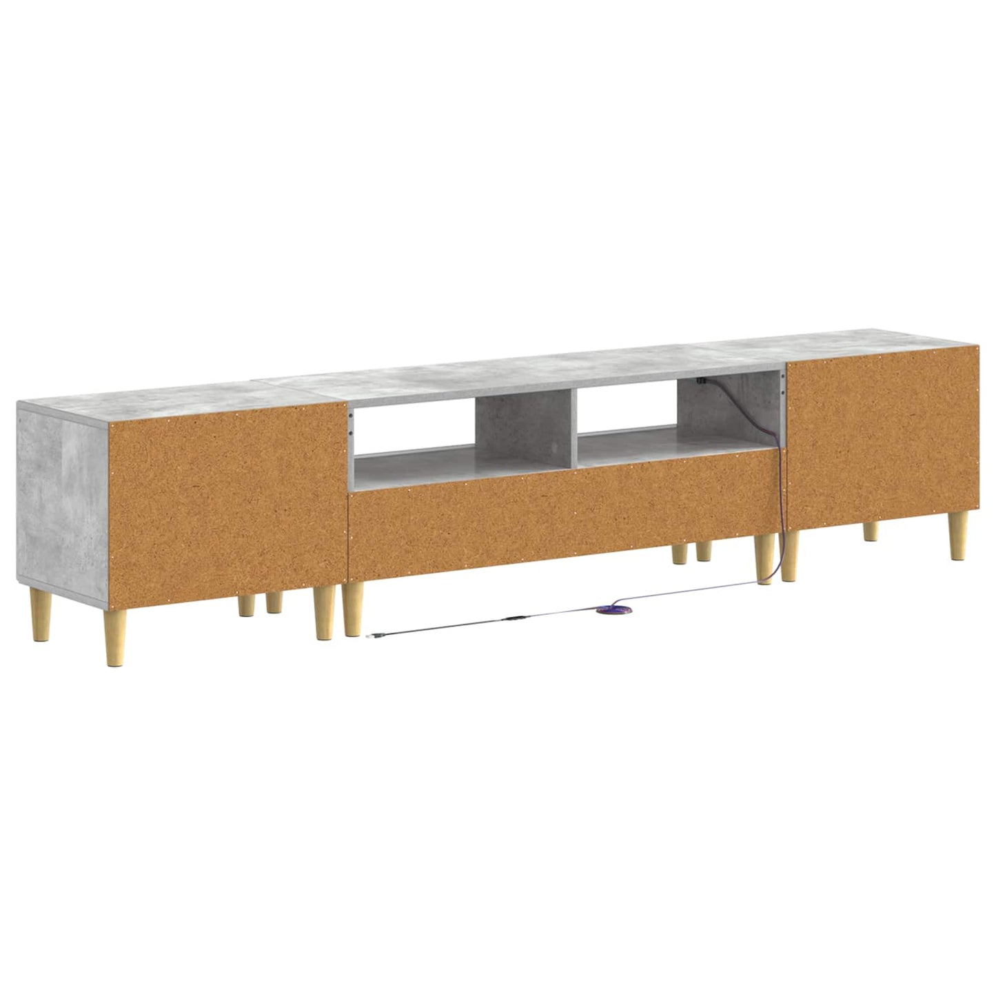 5-teiliges LED TV Schrank Betongrau Holzwerkstoff
