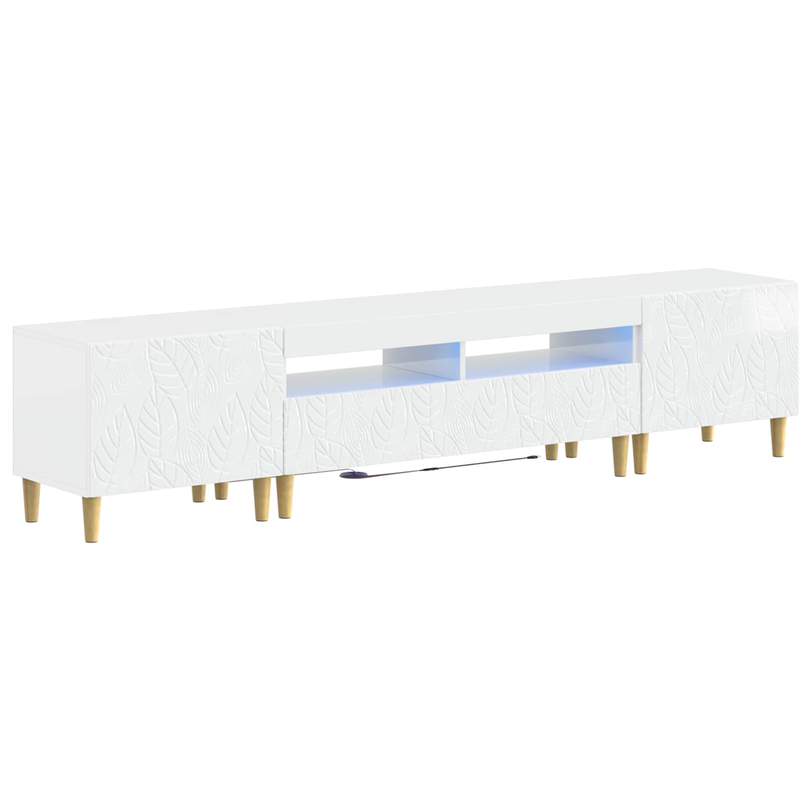 5-teiliges LED TV Schrank Hochglanz Weiß Holzwerkstoff