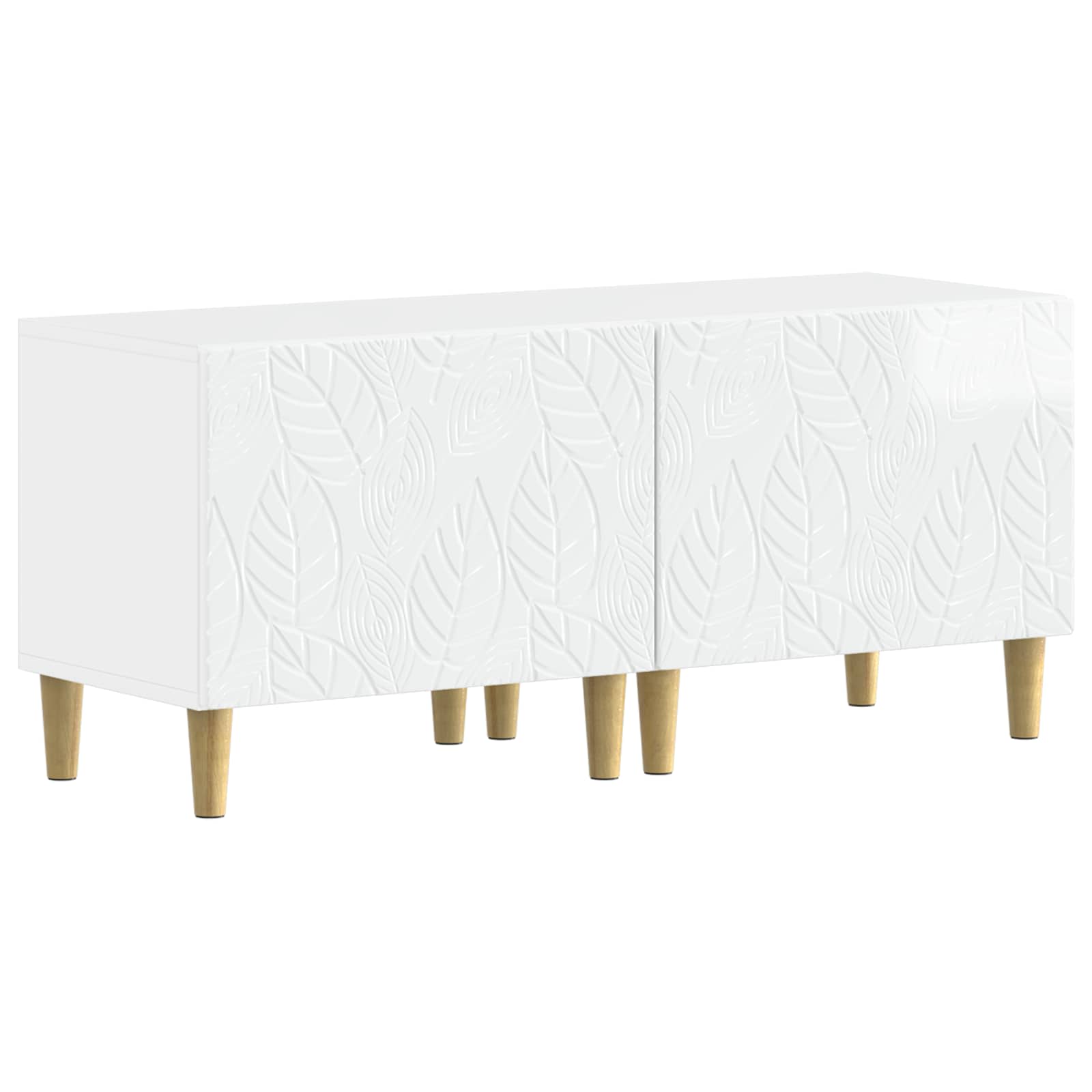 5-teiliges LED TV Schrank Hochglanz Weiß Holzwerkstoff