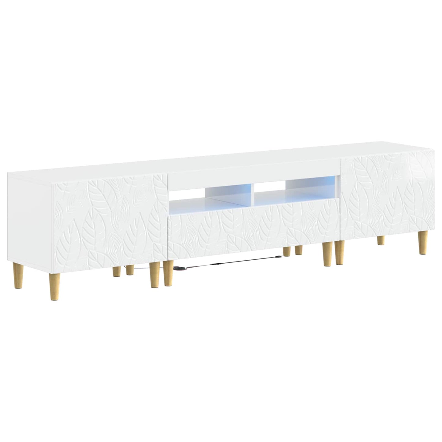 5-teiliges LED TV Schrank Hochglanz Weiß Holzwerkstoff