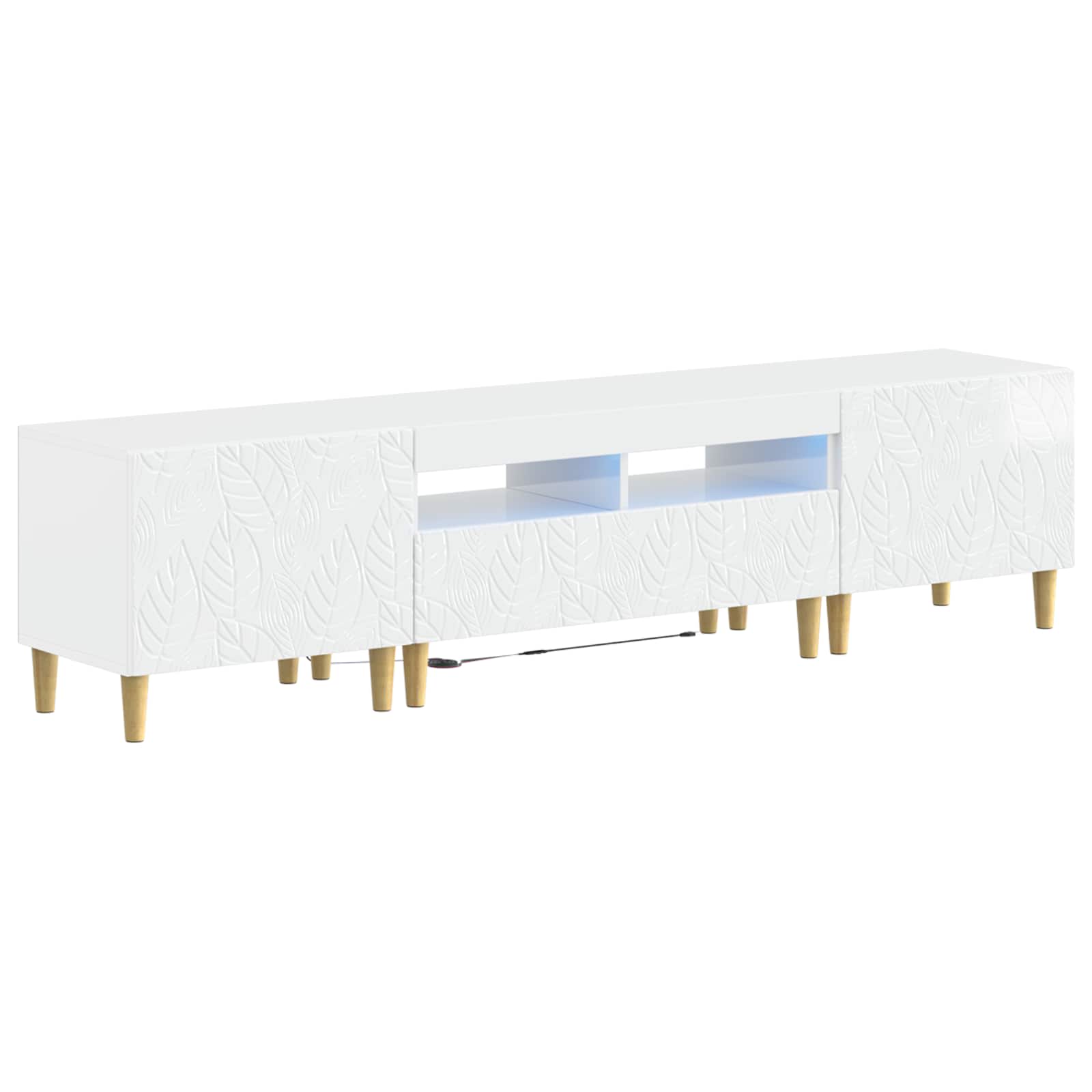 5-teiliges LED TV Schrank Hochglanz Weiß Holzwerkstoff