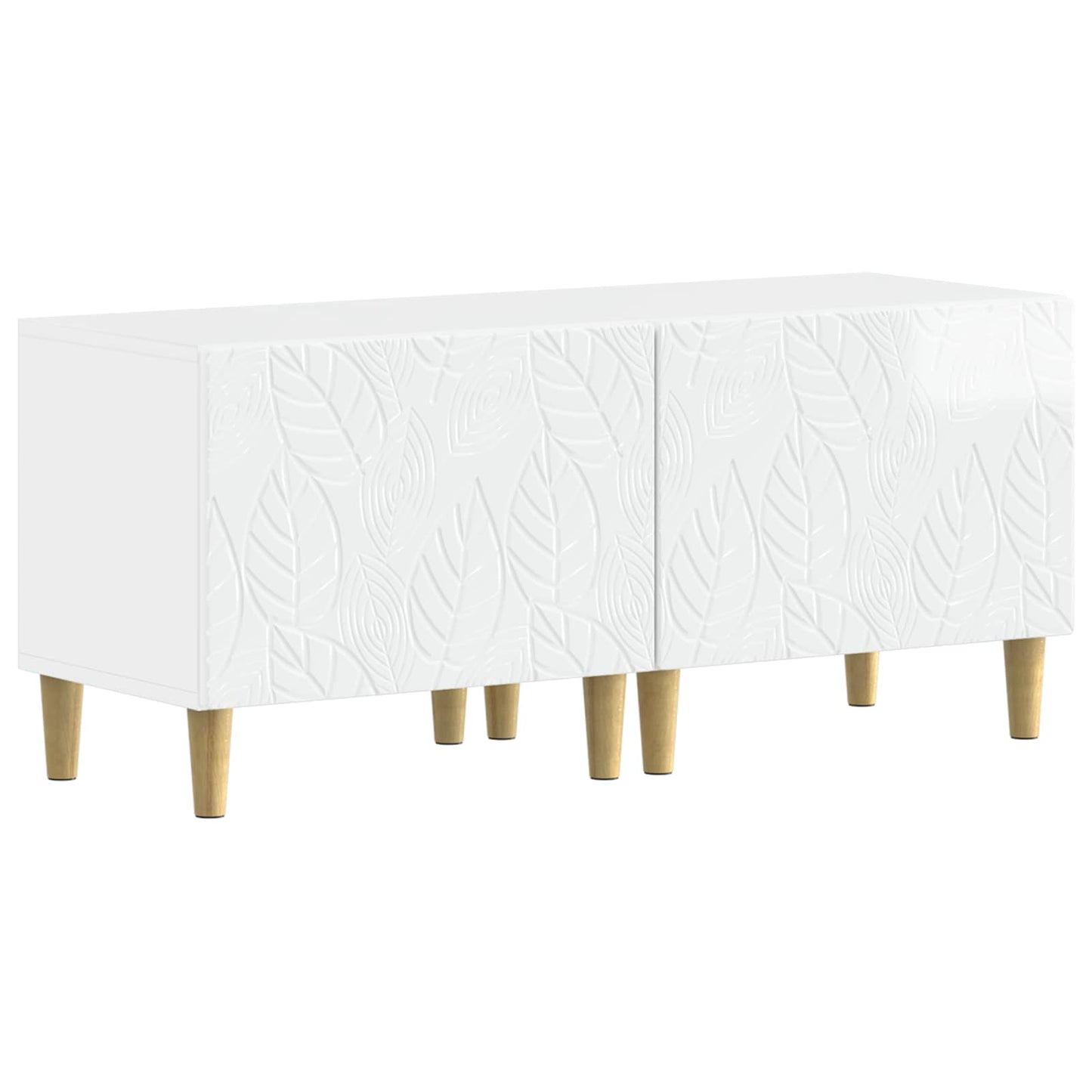 5-teiliges LED TV Schrank Hochglanz Weiß Holzwerkstoff