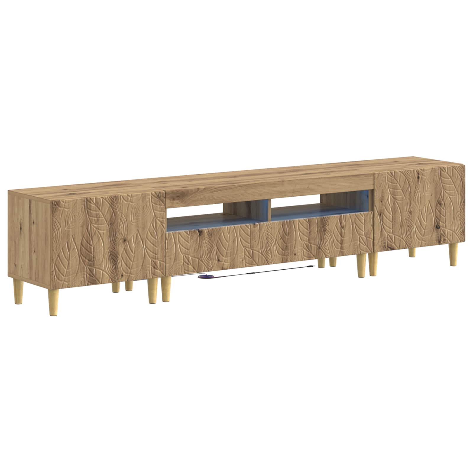 5-teiliges LED TV Schrank Artisan-Eiche Holzwerkstoff