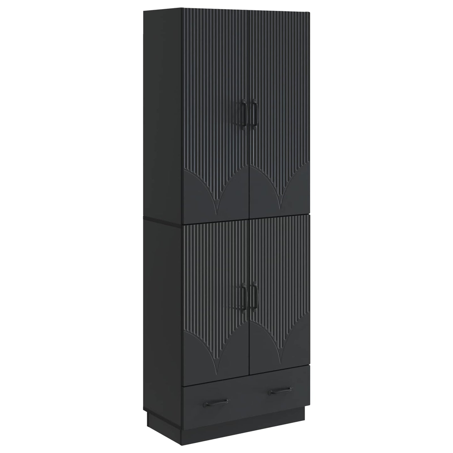 Schrankset 2 pcs Schwarz Holzwerkstoff