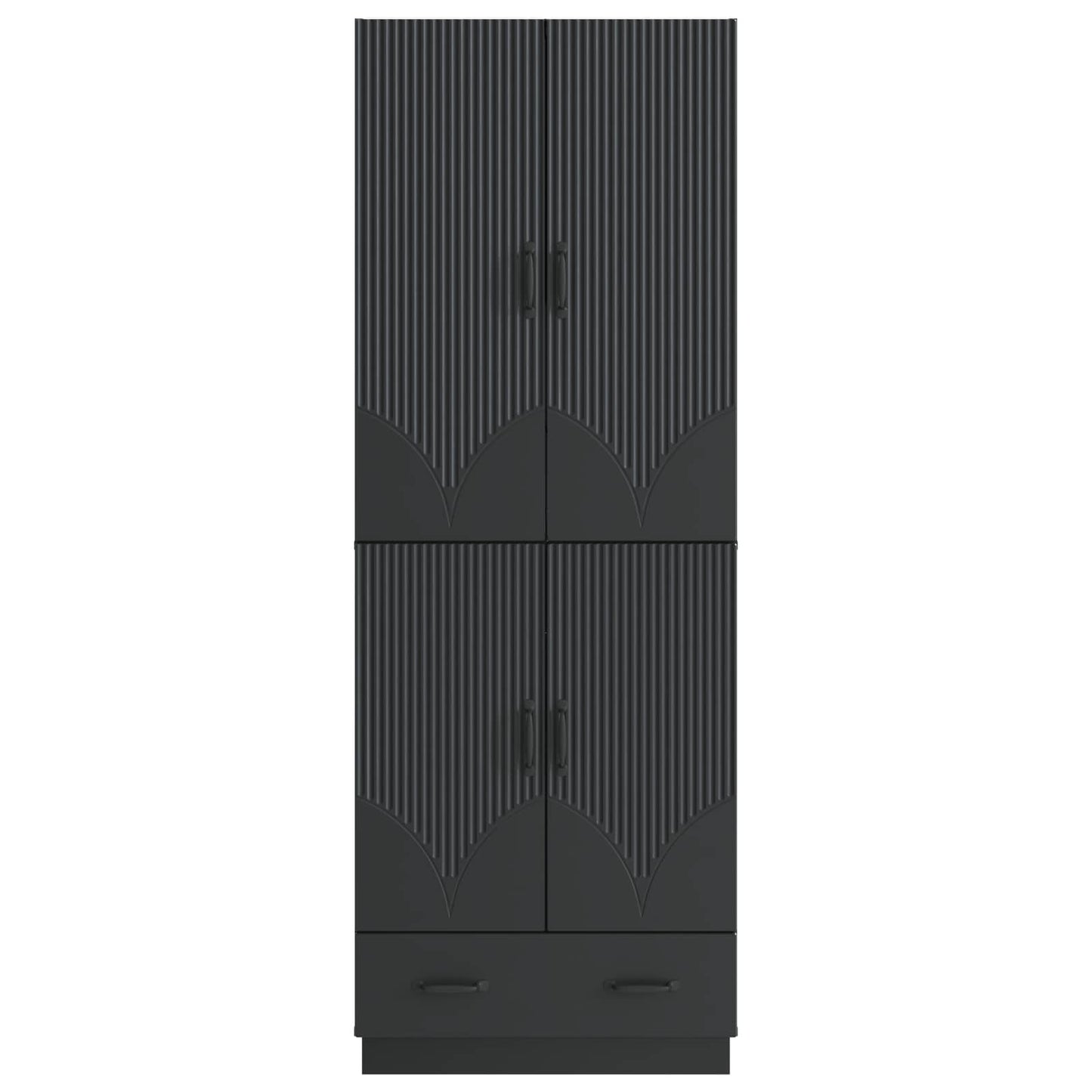 Schrankset 2 pcs Schwarz Holzwerkstoff