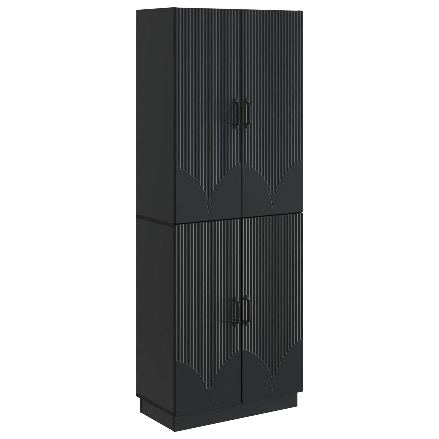 Schrankset 2 pcs Schwarz Holzwerkstoff