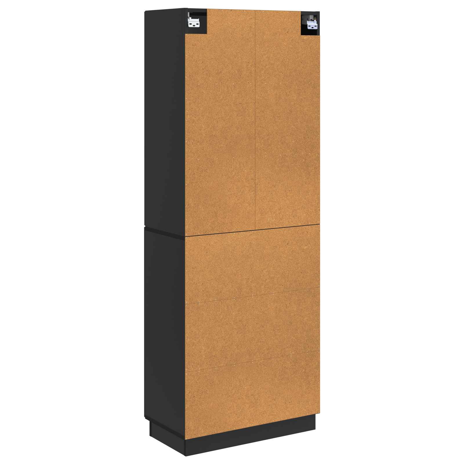 Schrankset 2 pcs Schwarz Holzwerkstoff