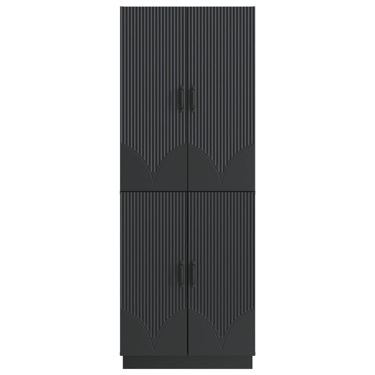 Schrankset 2 pcs Schwarz Holzwerkstoff