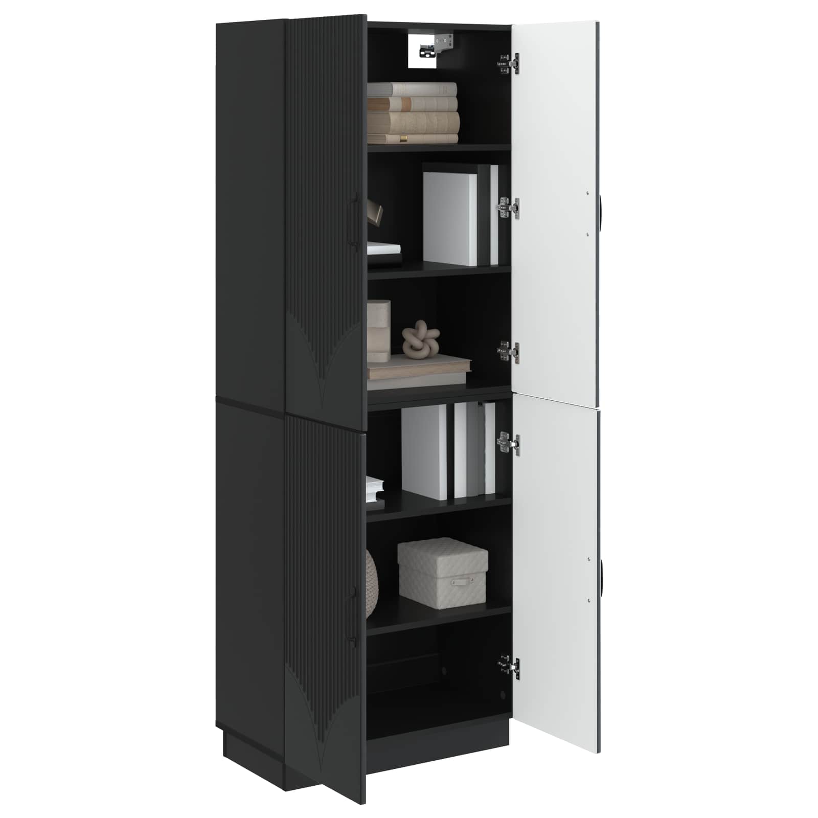 Schrankset 2 pcs Schwarz Holzwerkstoff