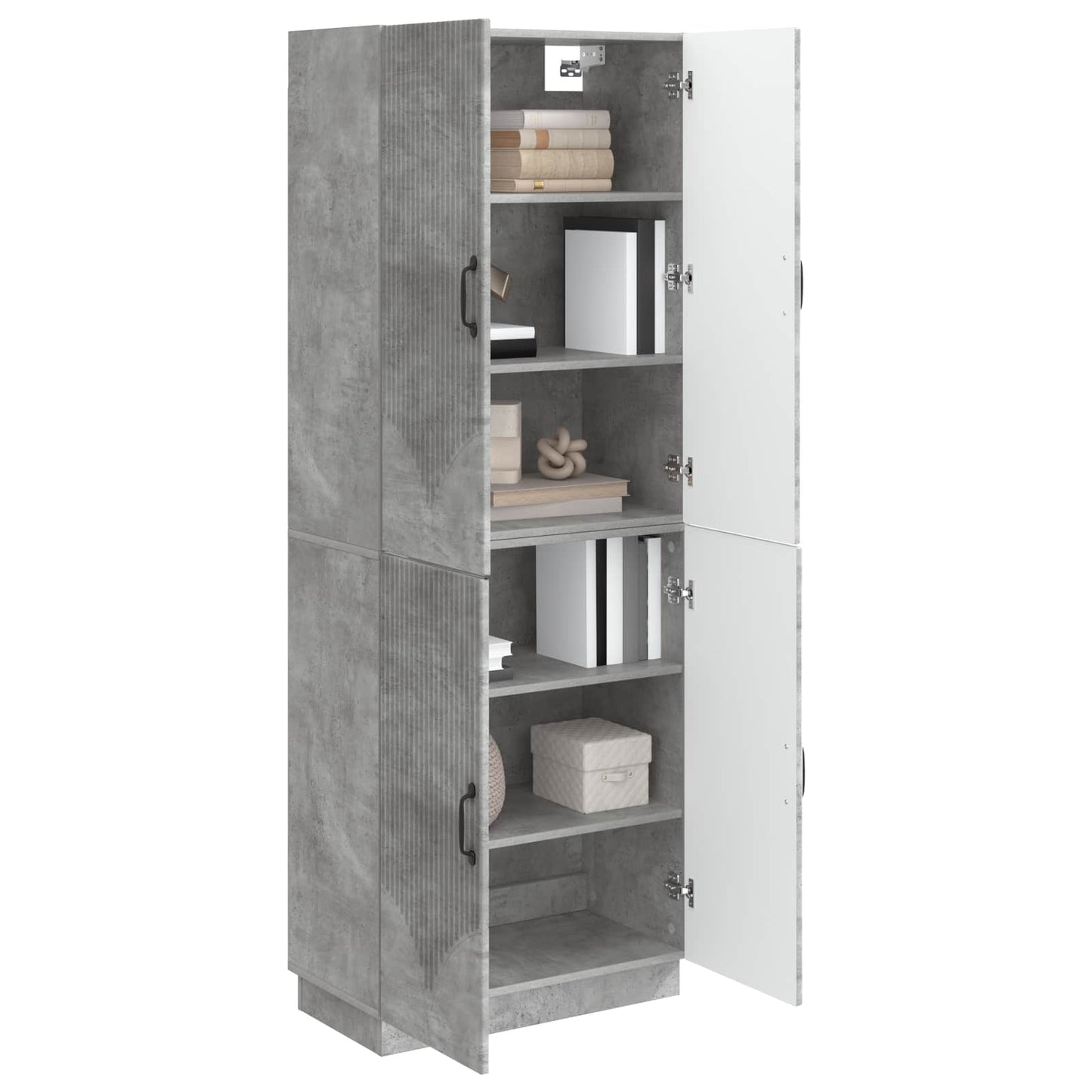 Schrankset 2 stk. Betongrau Holzwerkstoff