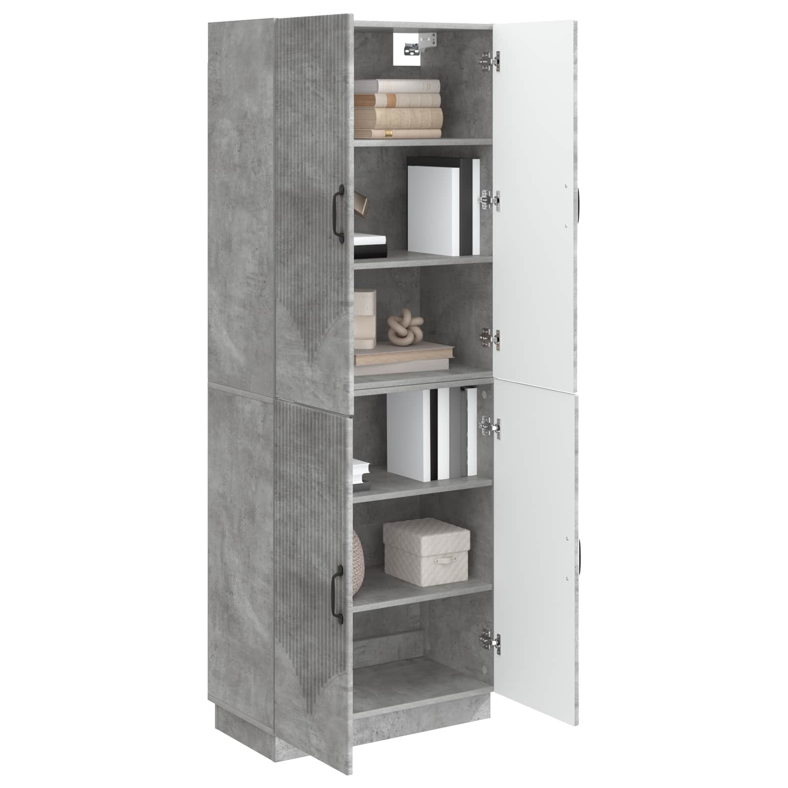 Schrankset 2 stk. Betongrau Holzwerkstoff