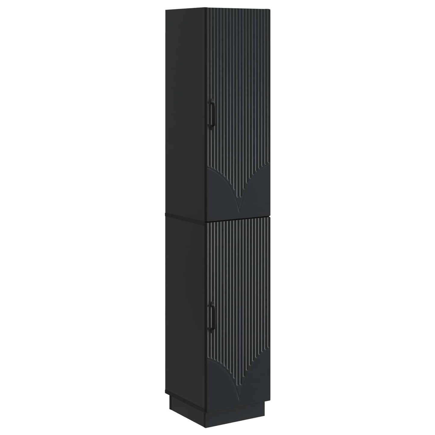 Schrankset 2 pcs Schwarz Holzwerkstoff