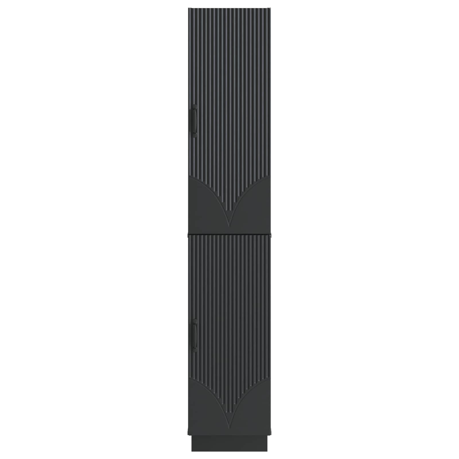 Schrankset 2 pcs Schwarz Holzwerkstoff