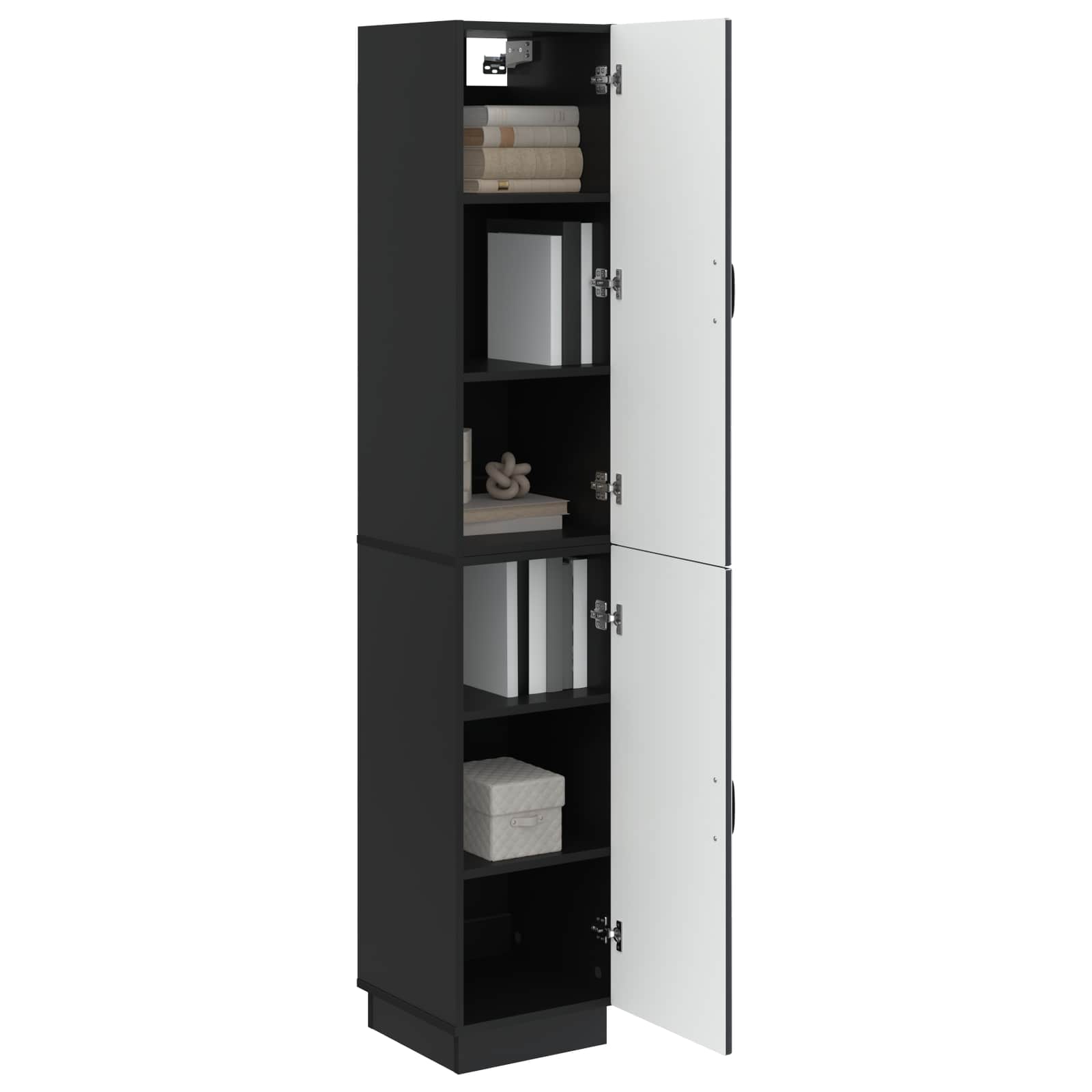 Schrankset 2 pcs Schwarz Holzwerkstoff