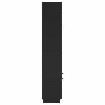 Schrankset 2 stk. Schwarz Holzwerkstoff