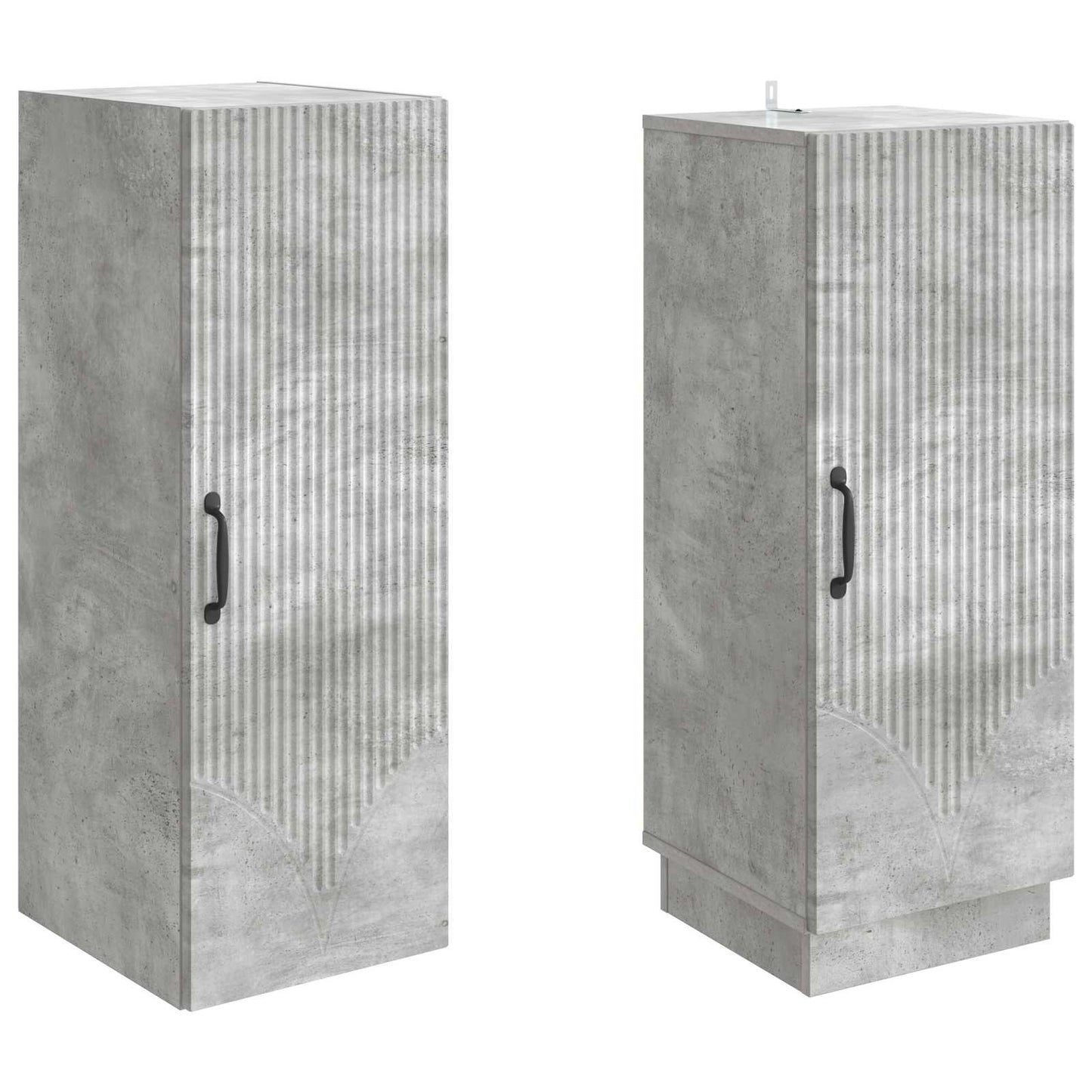 Schrankset 2 pcs Betongrau Holzwerkstoff