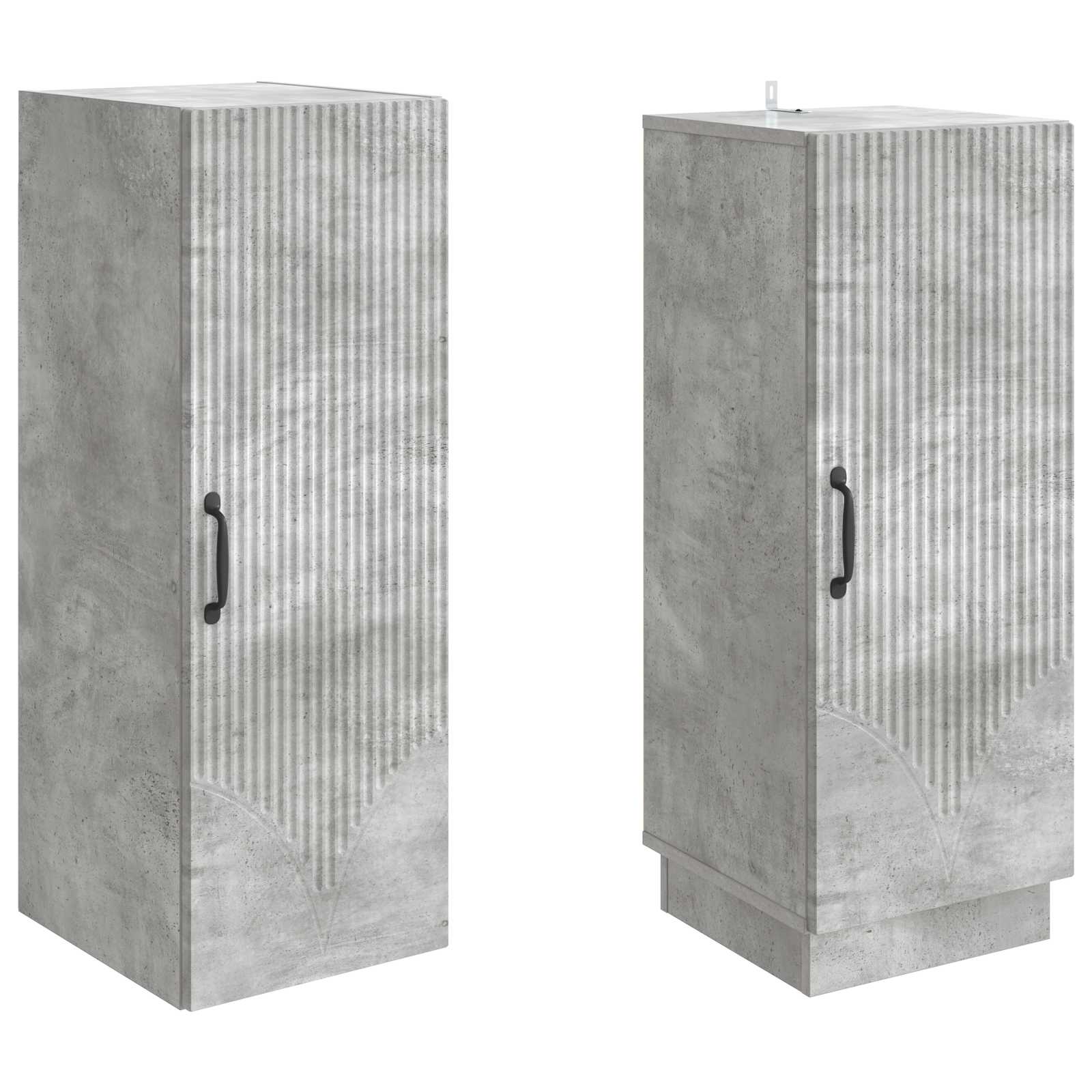 Schrankset 2 pcs Betongrau Holzwerkstoff