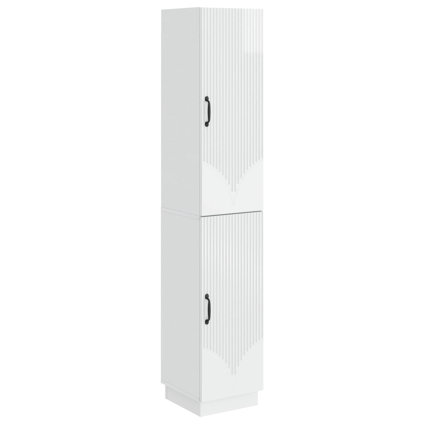 Schrankset 2 pcs Hochglanz Weiß Holzwerkstoff
