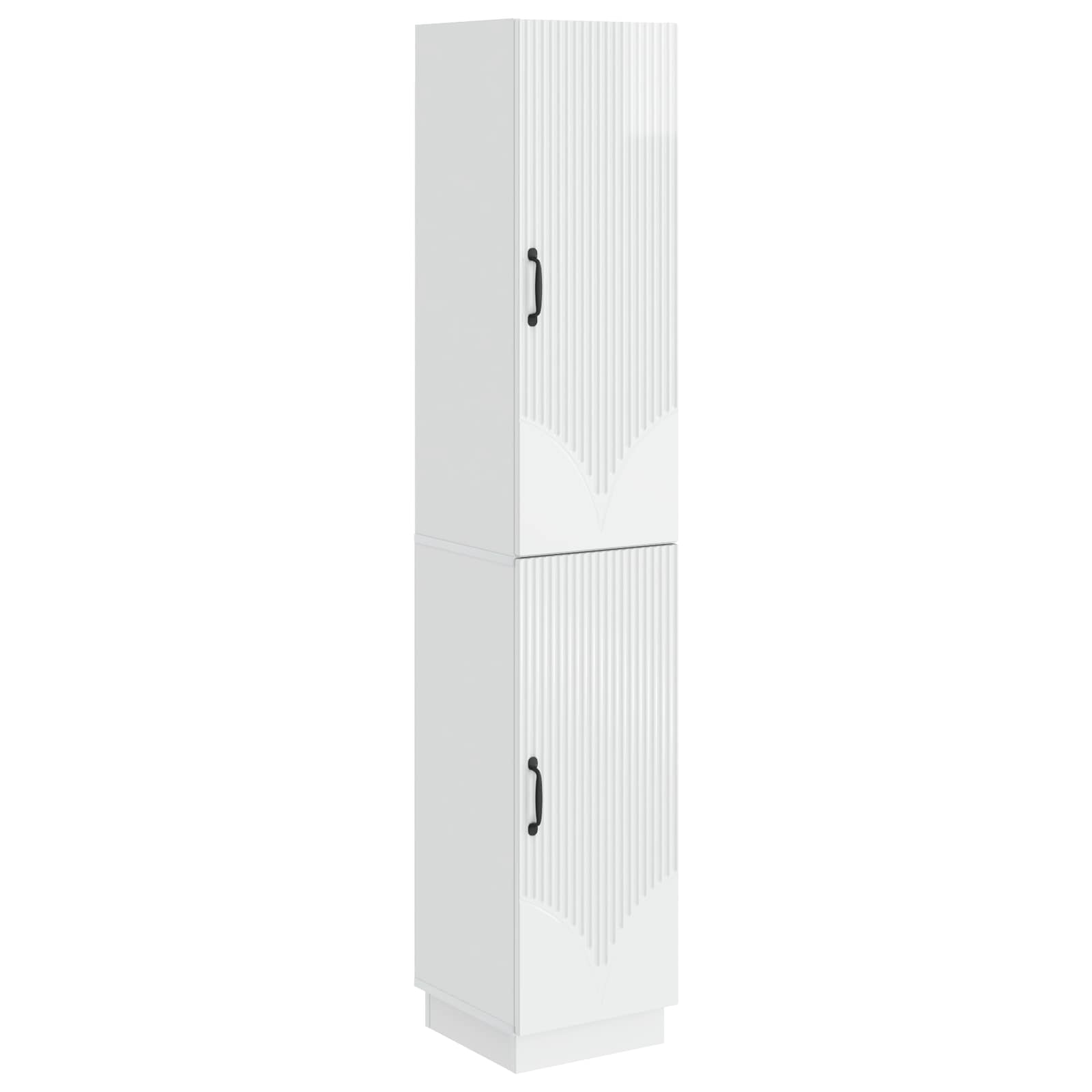 Schrankset 2 pcs Hochglanz Weiß Holzwerkstoff