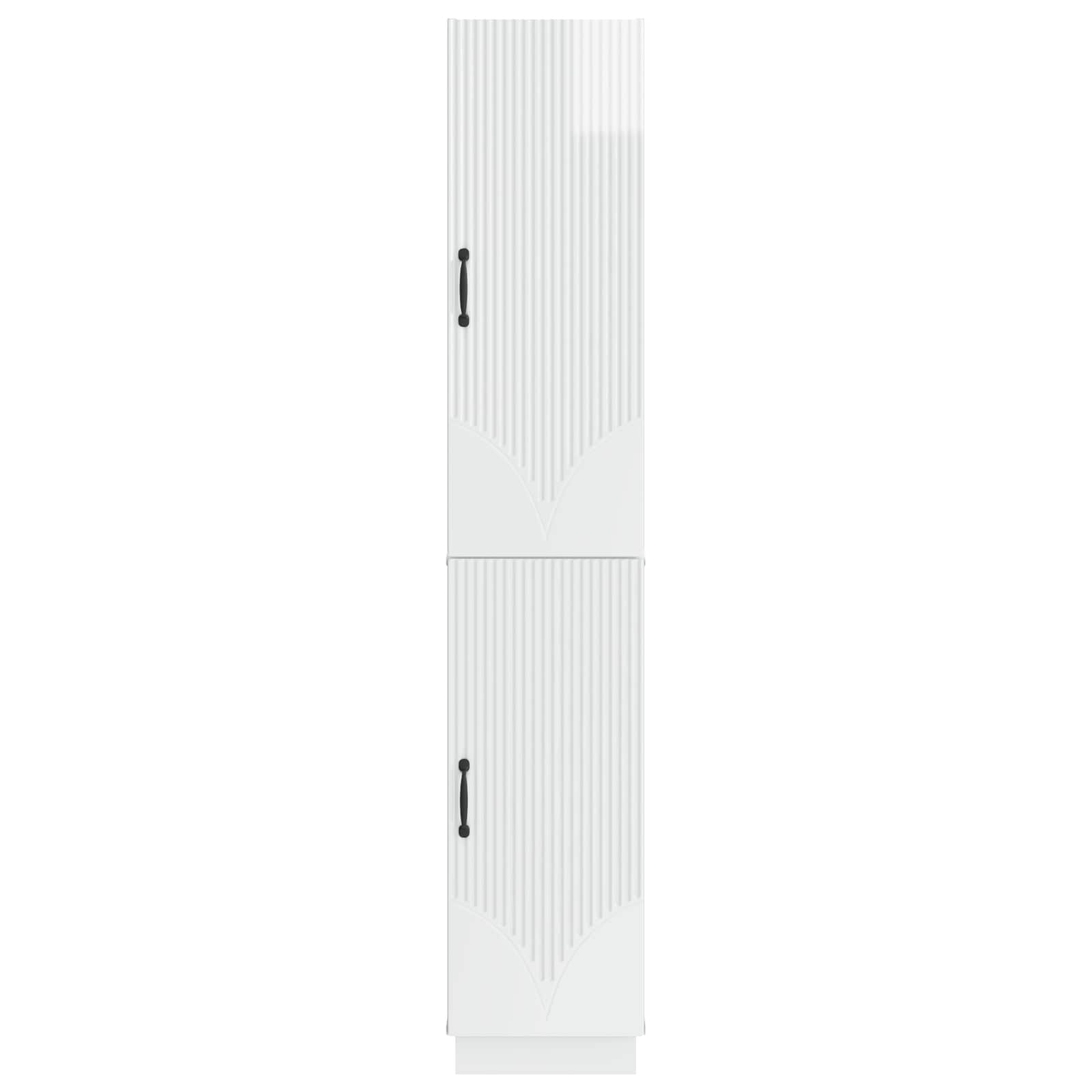 Schrankset 2 pcs Hochglanz Weiß Holzwerkstoff