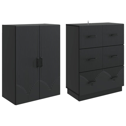 Schrankset 2 stk. 66 x 34,5 x 87 cm Holzwerkstoff Schwarz