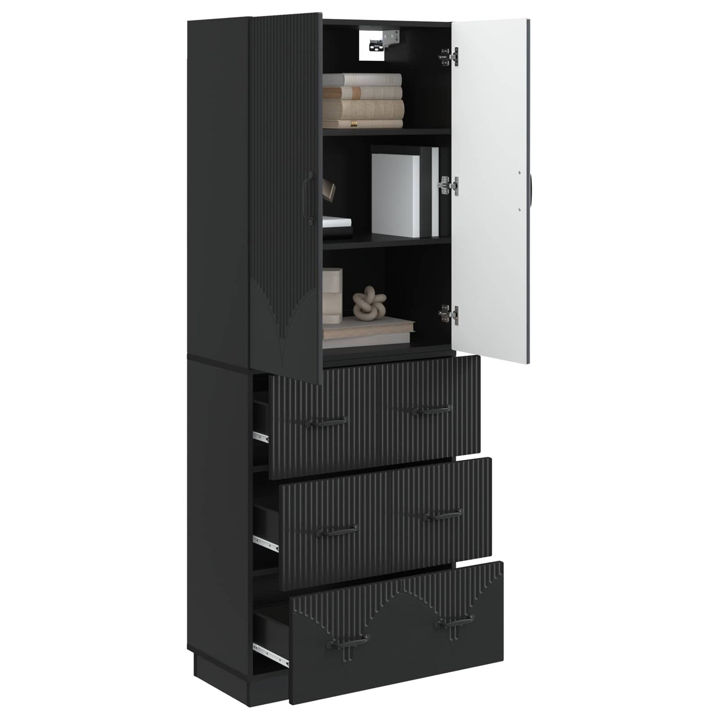 Schrankset 2 stk. 66 x 34,5 x 87 cm Holzwerkstoff Schwarz