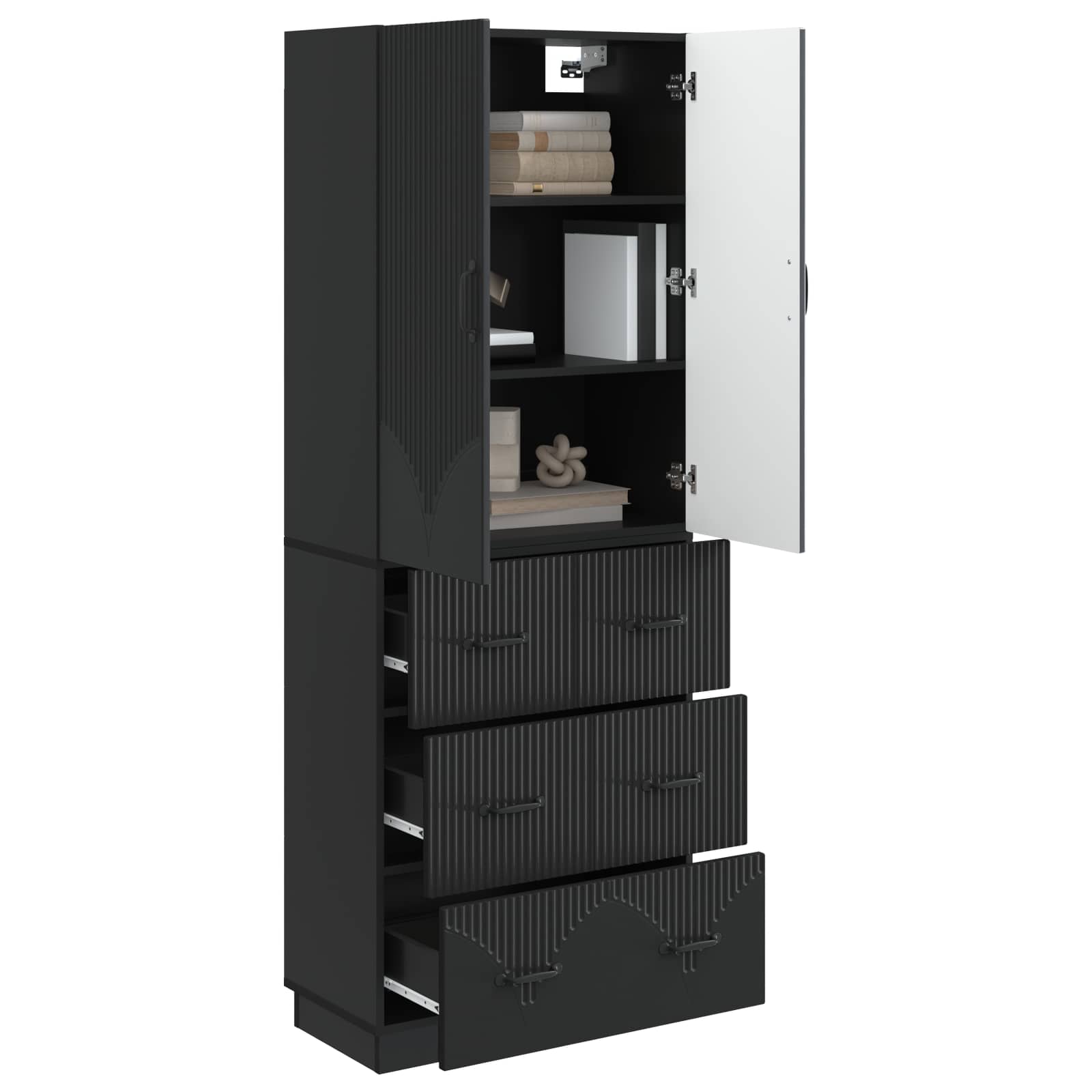 Schrankset 2 stk. 66 x 34,5 x 87 cm Holzwerkstoff Schwarz