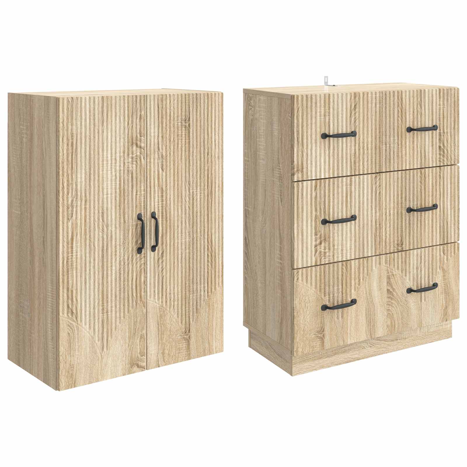 Schrankset 2 stk. 66 x 34,5 x 87 cm Holzwerkstoff Sonoma-Eiche