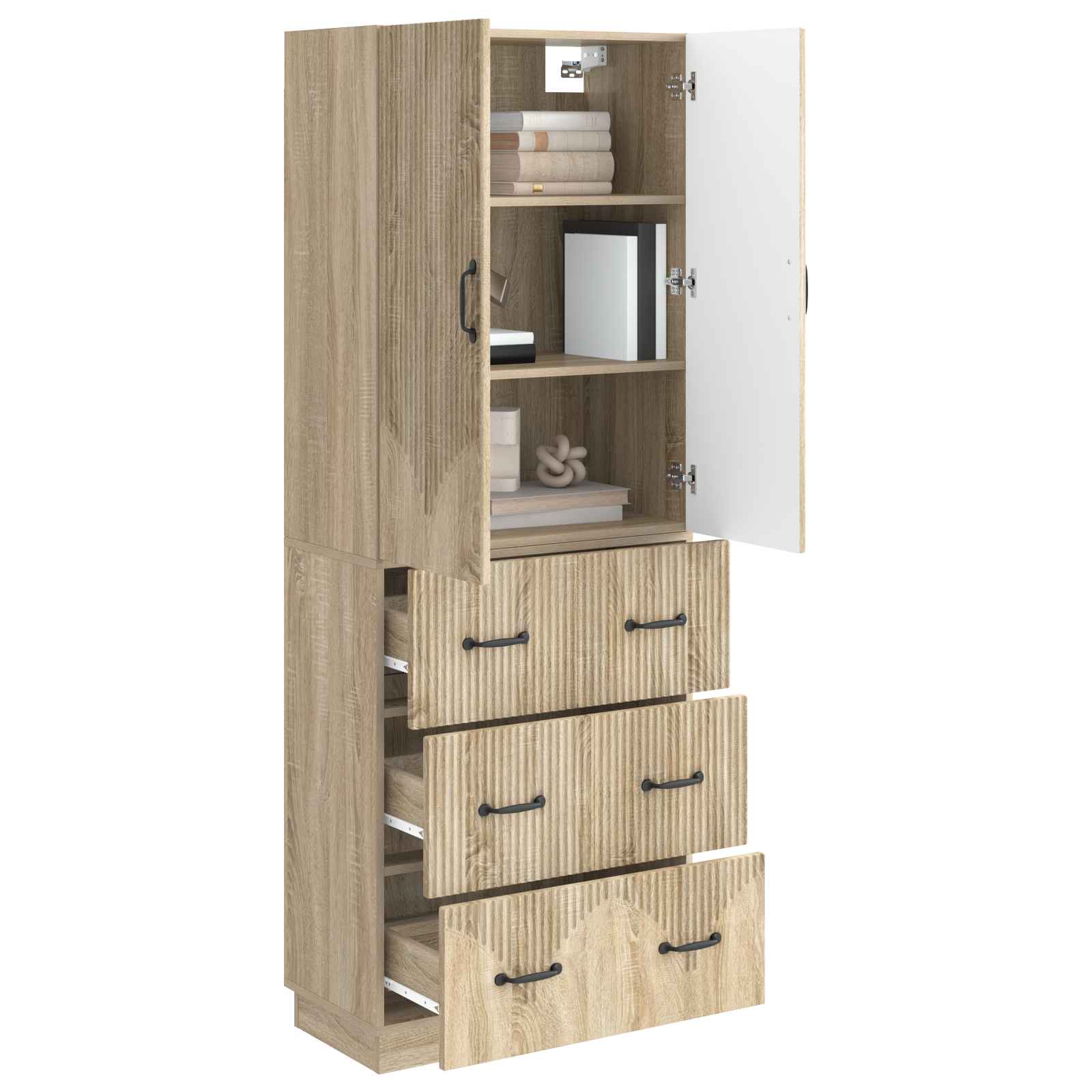 Schrankset 2 stk. 66 x 34,5 x 87 cm Holzwerkstoff Sonoma-Eiche