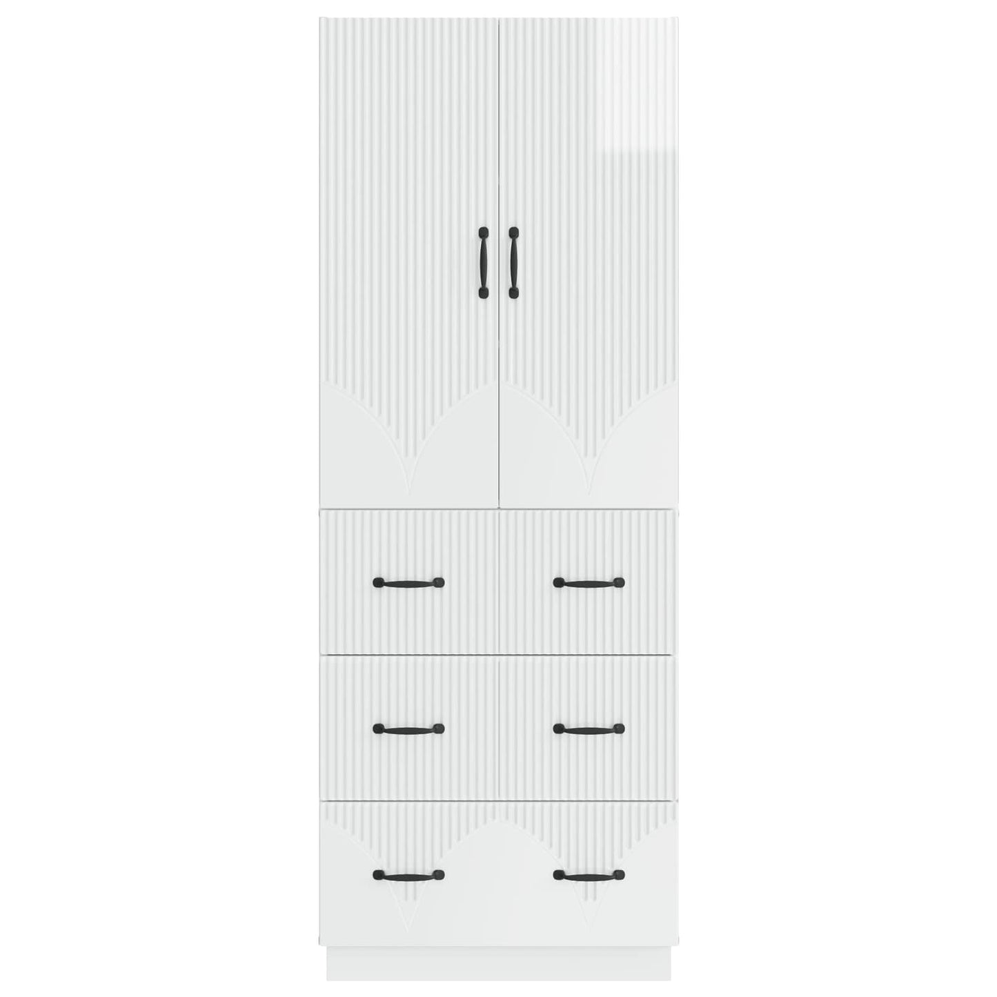 Schrankset 2 pcs Hochglanz Weiß 66 x 34,5 x 87 cm Holzwerkstoff