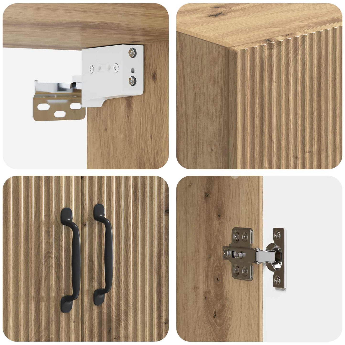Schrankset 2 stk. 66 x 34,5 x 87 cm Holzwerkstoff Artisan-Eiche