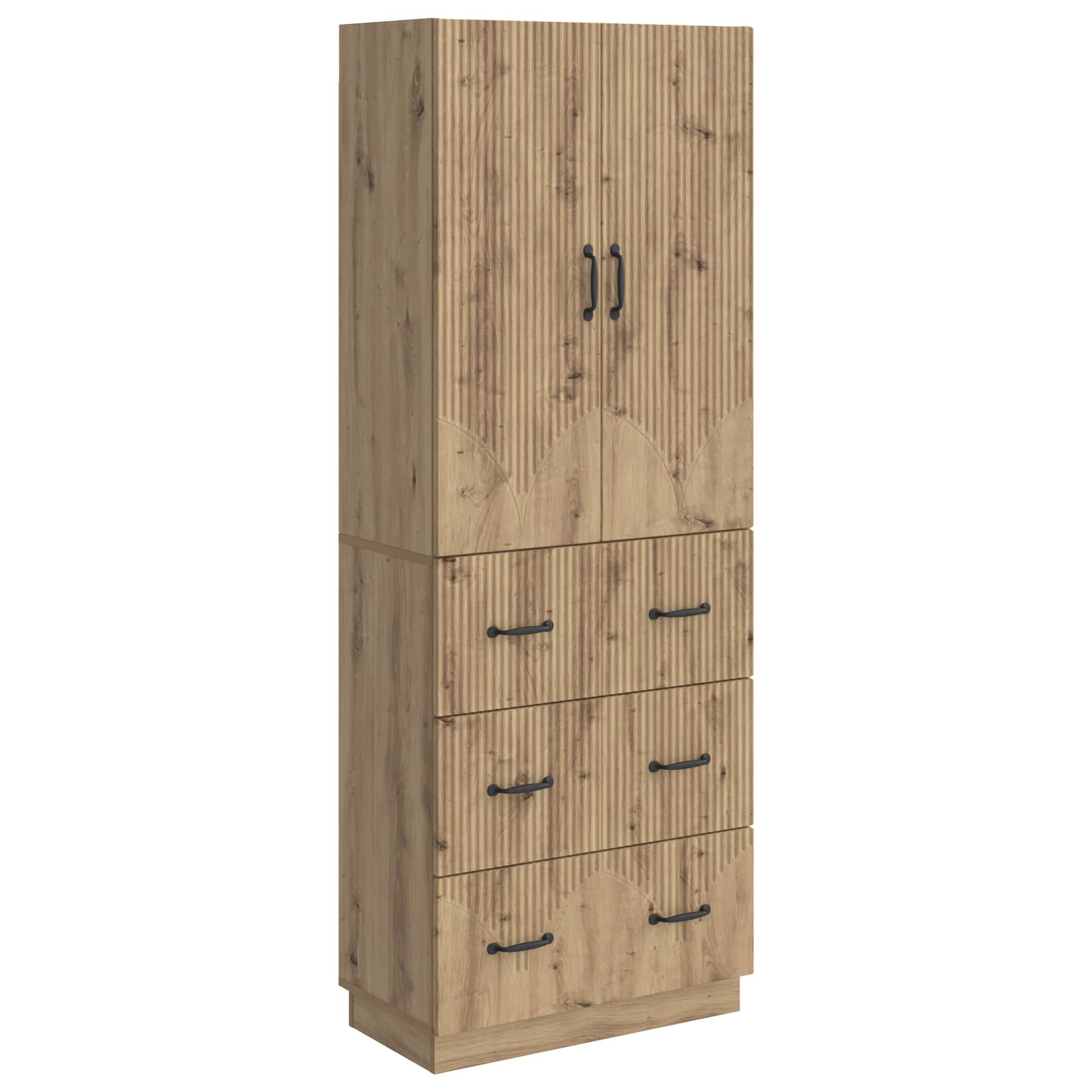 Schrankset 2 stk. 66 x 34,5 x 87 cm Holzwerkstoff Artisan-Eiche