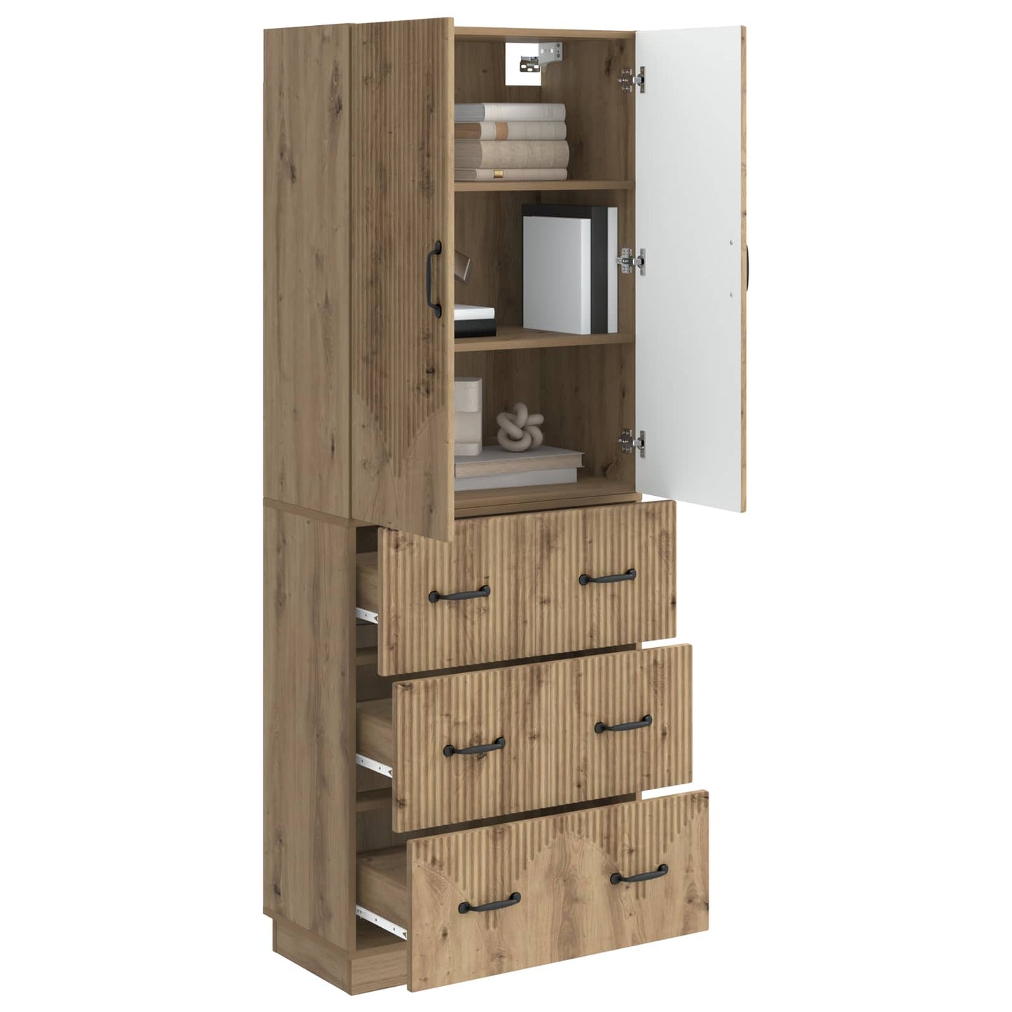 Schrankset 2 stk. 66 x 34,5 x 87 cm Holzwerkstoff Artisan-Eiche
